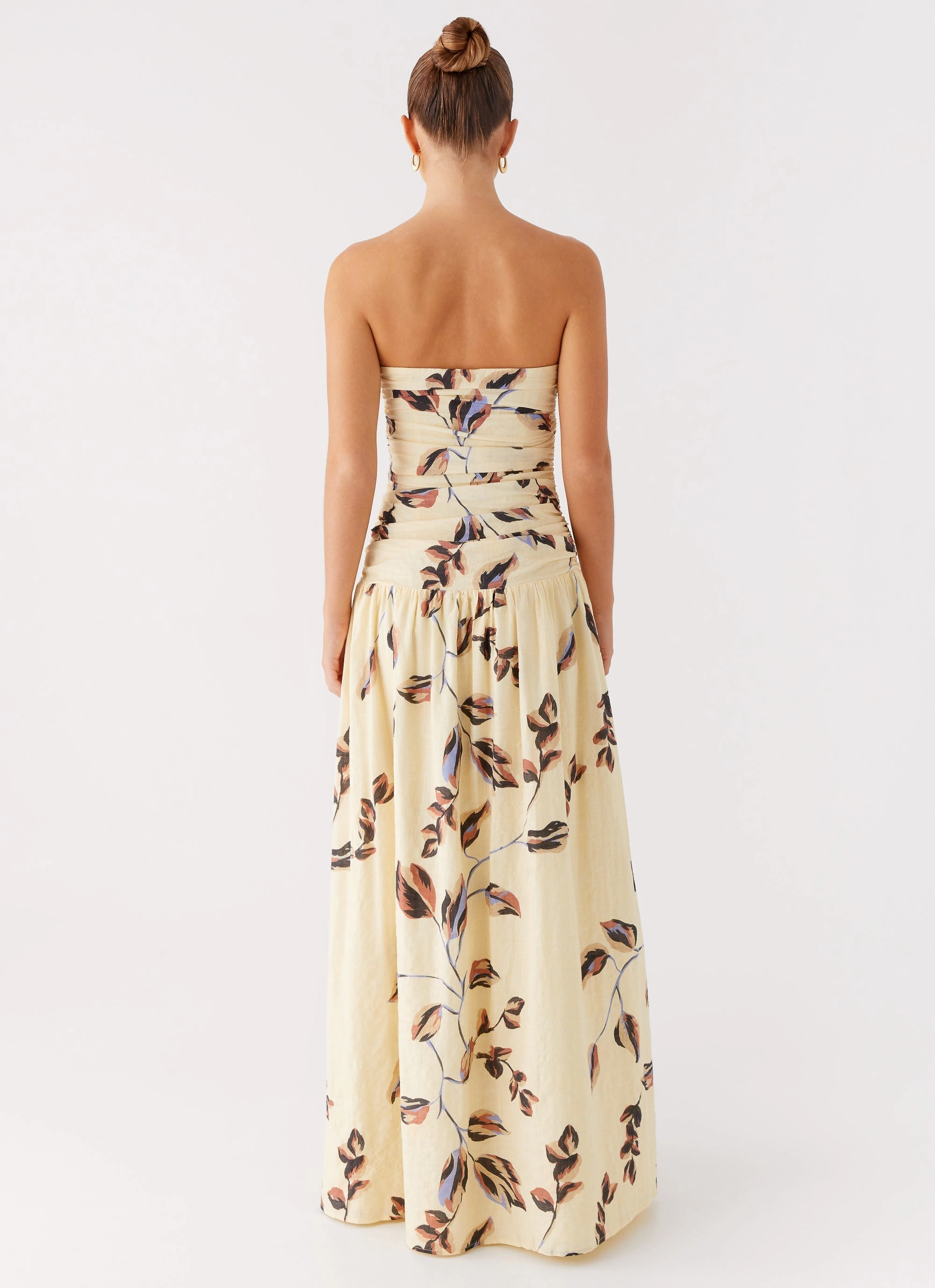 Skin Tone Travel Wear Rhea Ruched Maxi Dress - Buttercream Bliss