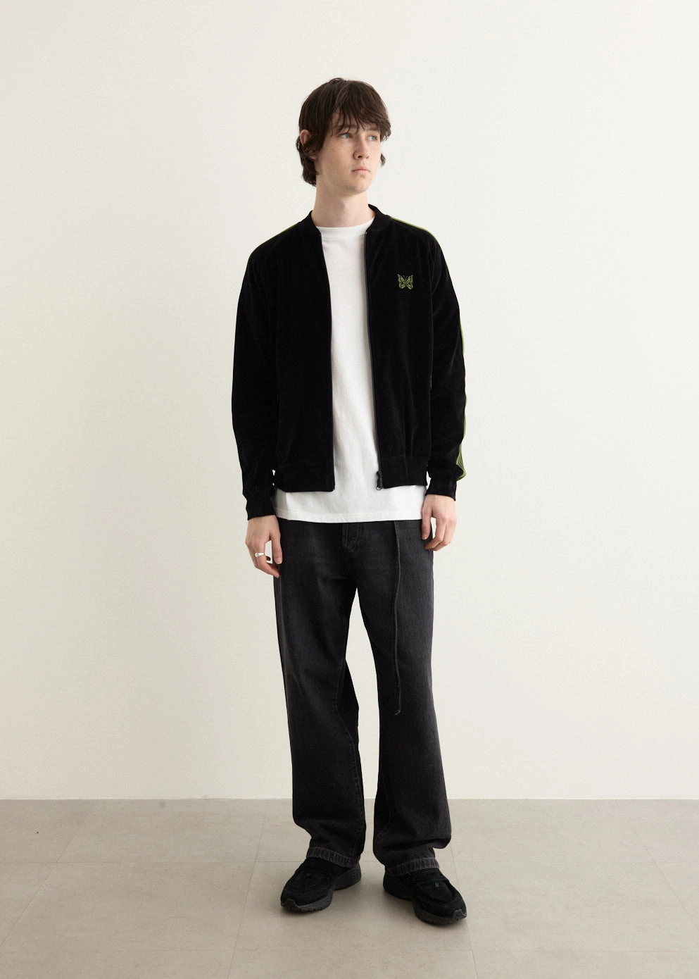 Rib Collar Track Jacket - C/PE Velour Weekend Ready CompressionResistant