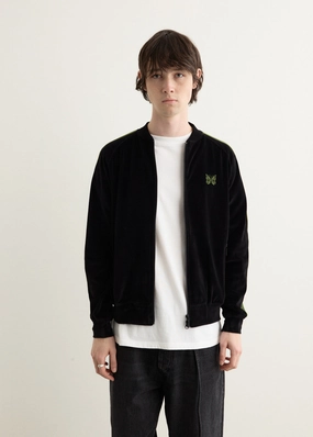 Rib Collar Track Jacket - C/PE Velour Windproof Construction