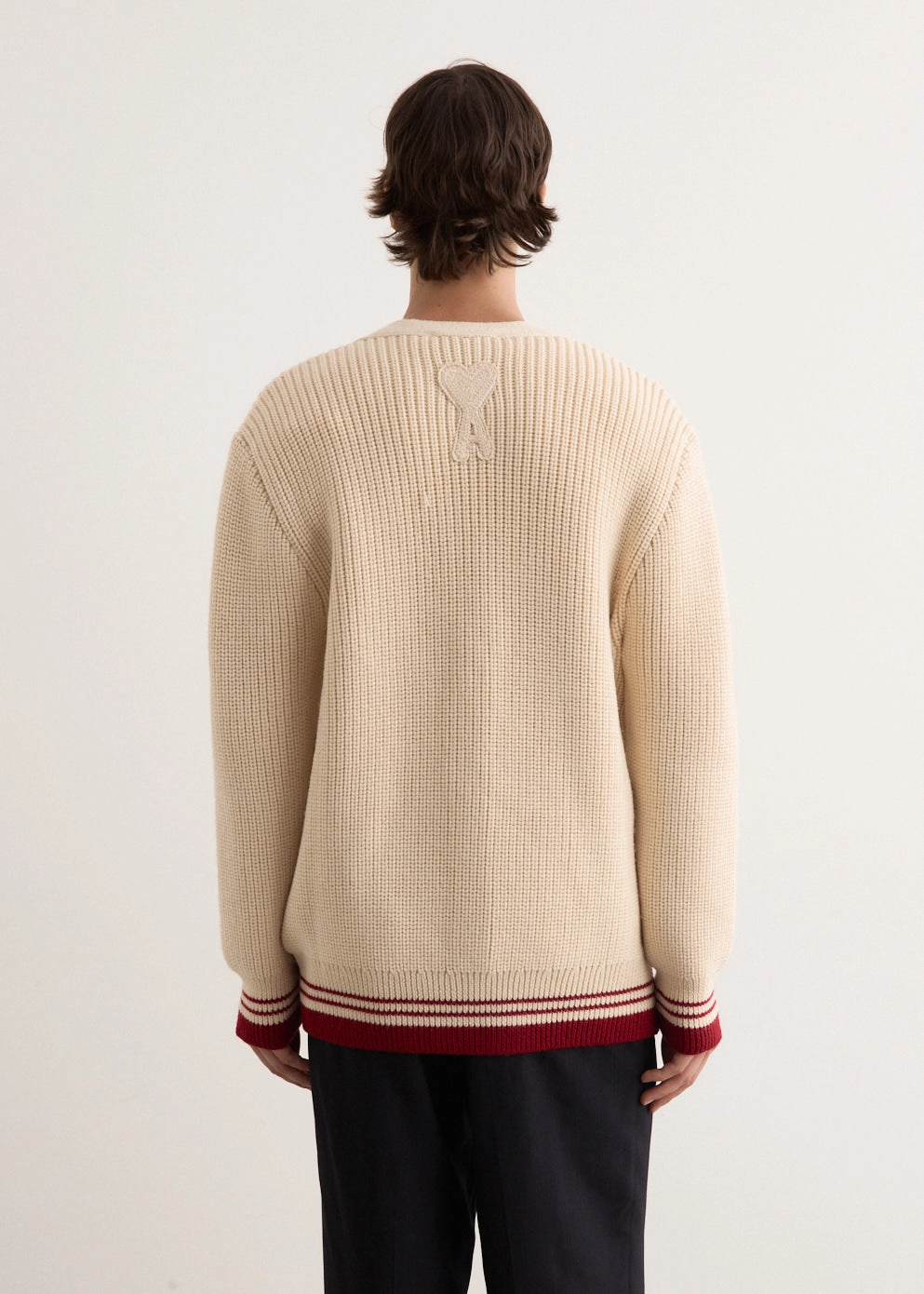 Poly Blend Ribbed Cardigan