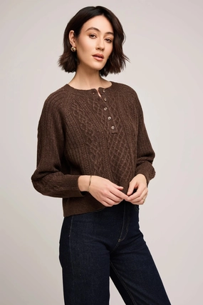 Aspen Cardigan - Heather Chocolate Drop Needle Detailing Fashion Forward Wear