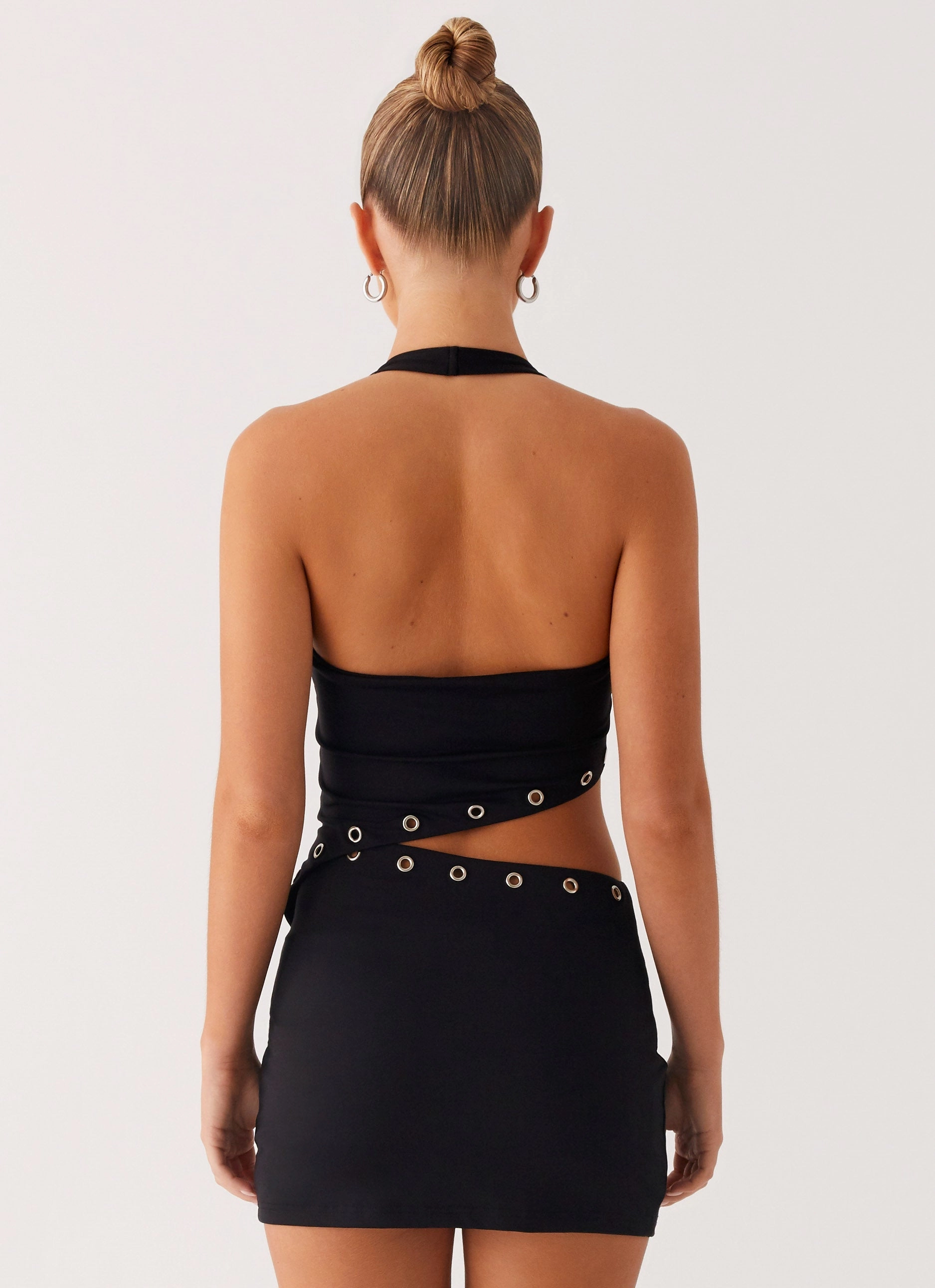 Riot Mini Dress - Black Vacation Outfit Satin Fabric