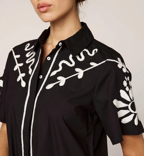 Bohemian style Riya Mini Dress | Black/Ivory