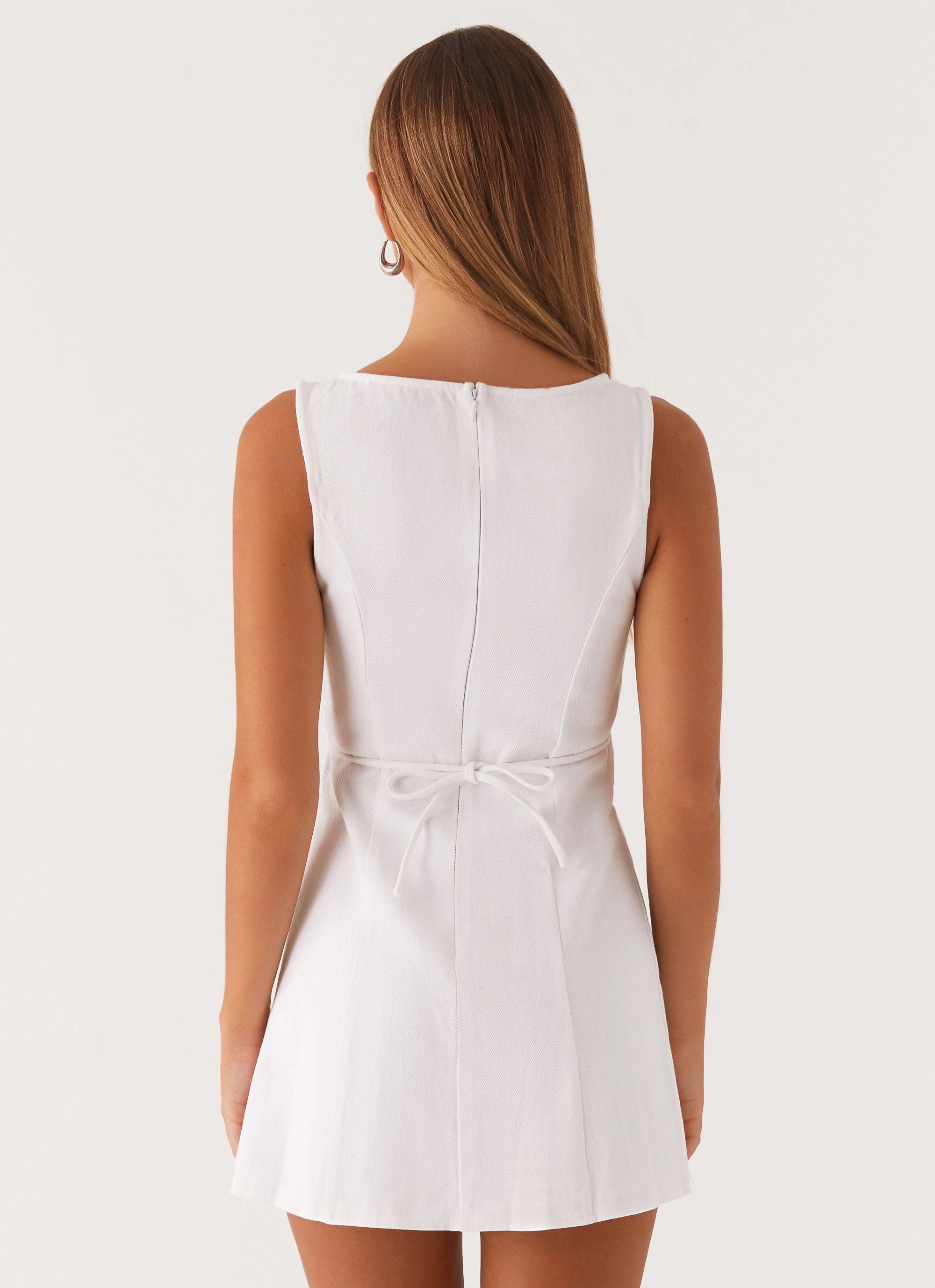 Timeless Comfort Rochelle Denim Mini Dress - White