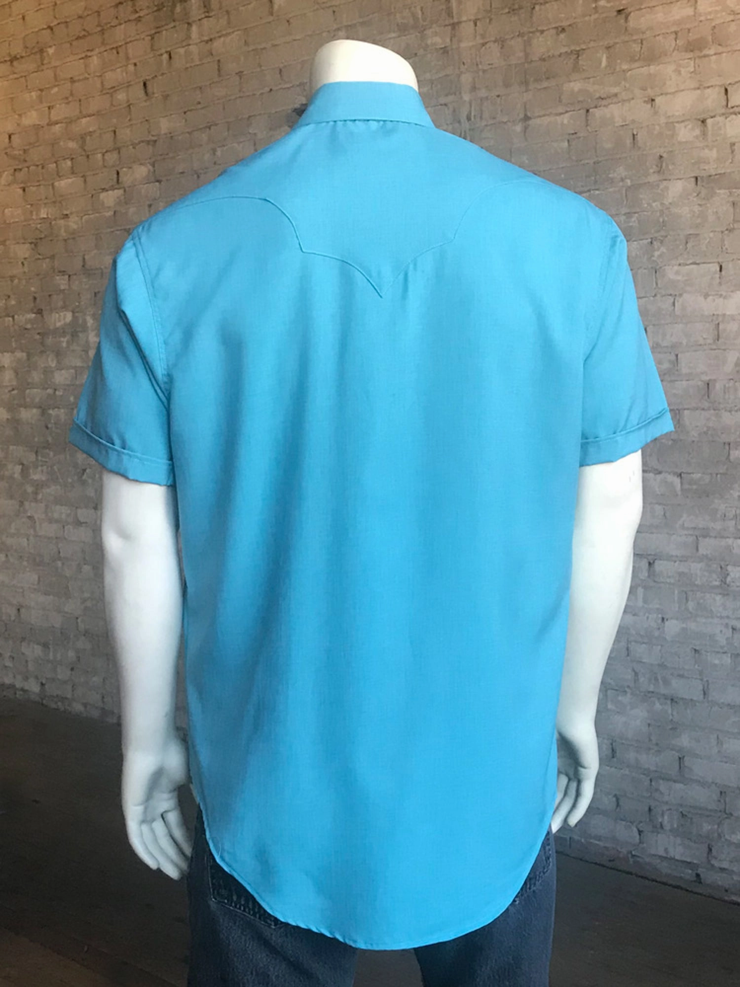 Weekend Adventure Active Wear Rockmount Mens Aqua Polyester UV Protection Western S/S Shirt