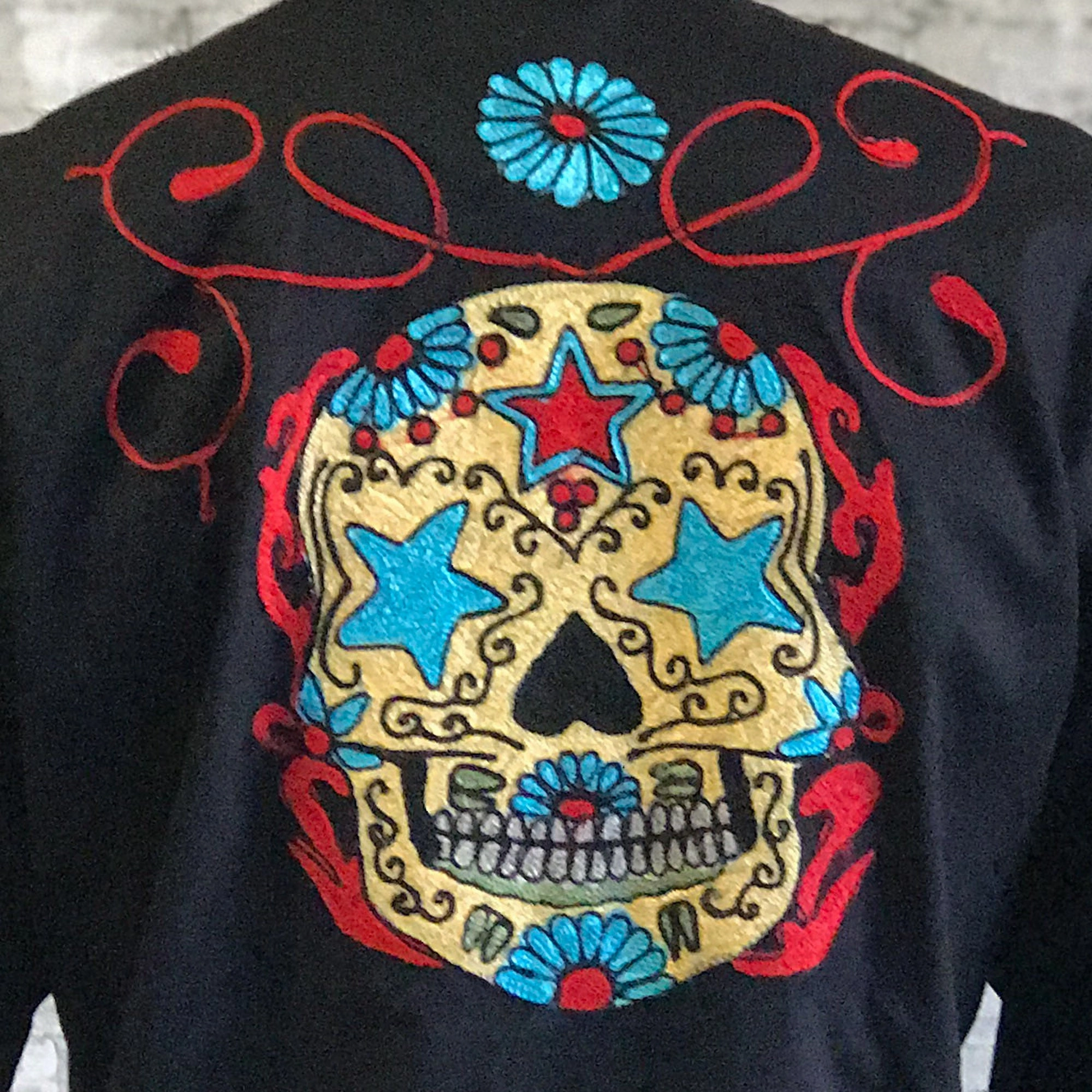 Lounge Wear Cultural Inspired Rockmount Mens Black 100% Cotton Sugar Skull Vintage L/S Shirt