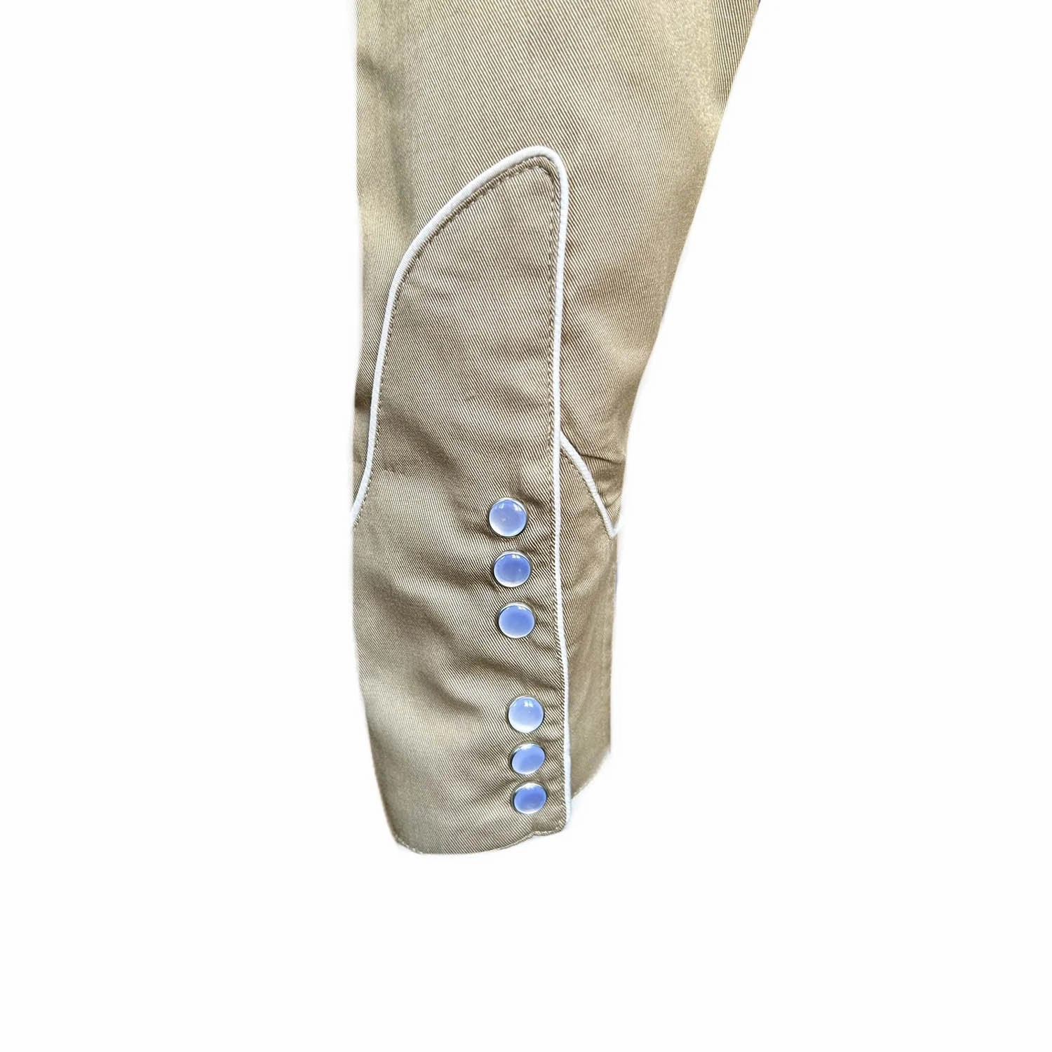 Rockmount Mens Floral Embroidered Western Khaki 100% Cotton L/S Shirt Stretch Fit Technology