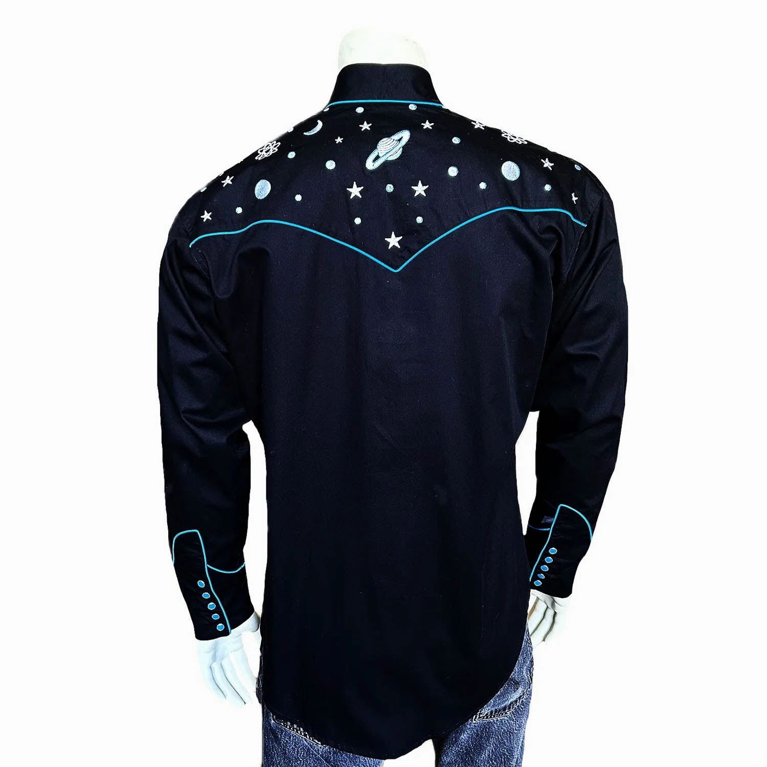 Winter Comfort Rockmount Mens Out Of This World Black 100% Cotton L/S Shirt