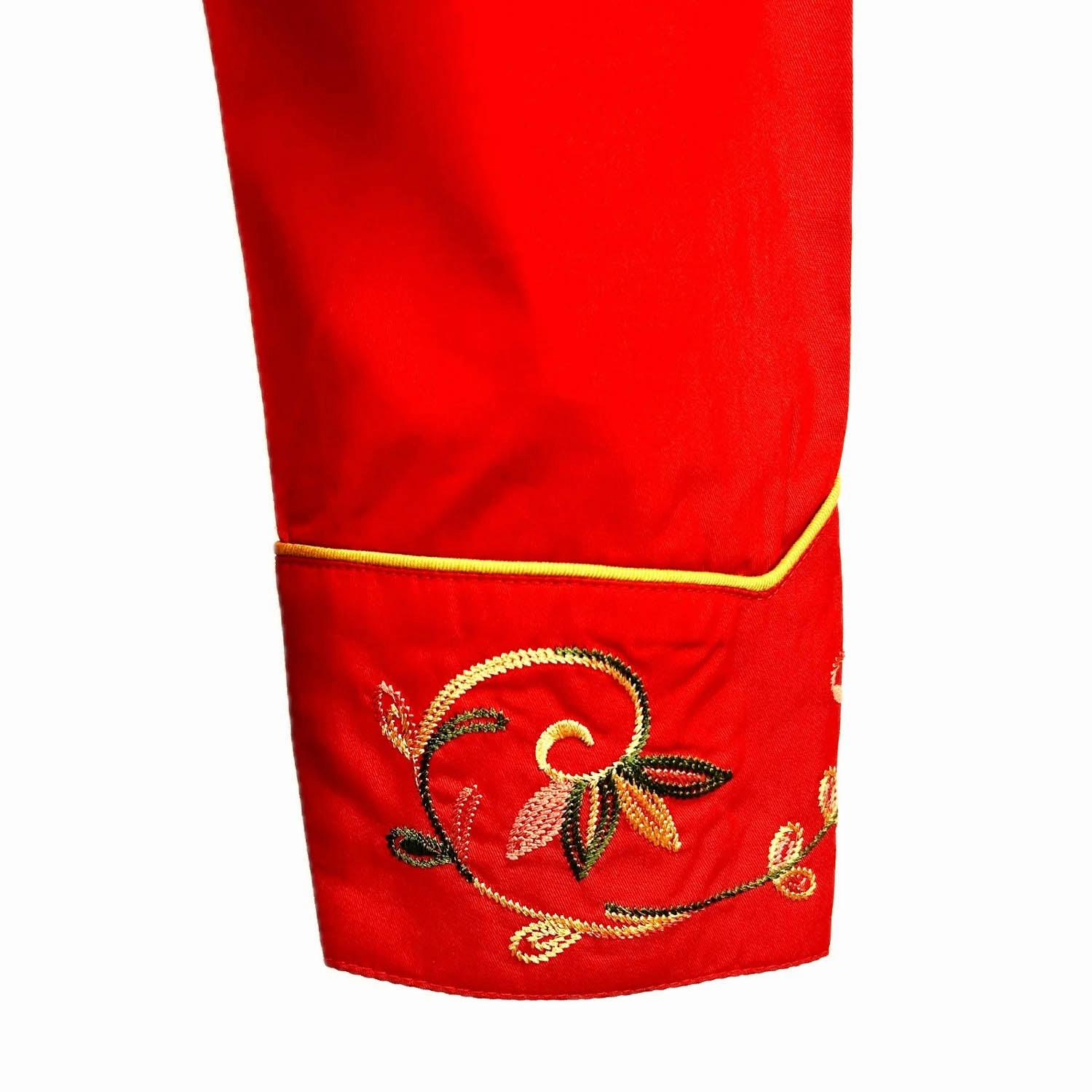 Rockmount Womens Vintage Variegated Floral Red 100% Cotton L/S Shirt Soft Texture Cozy Feel