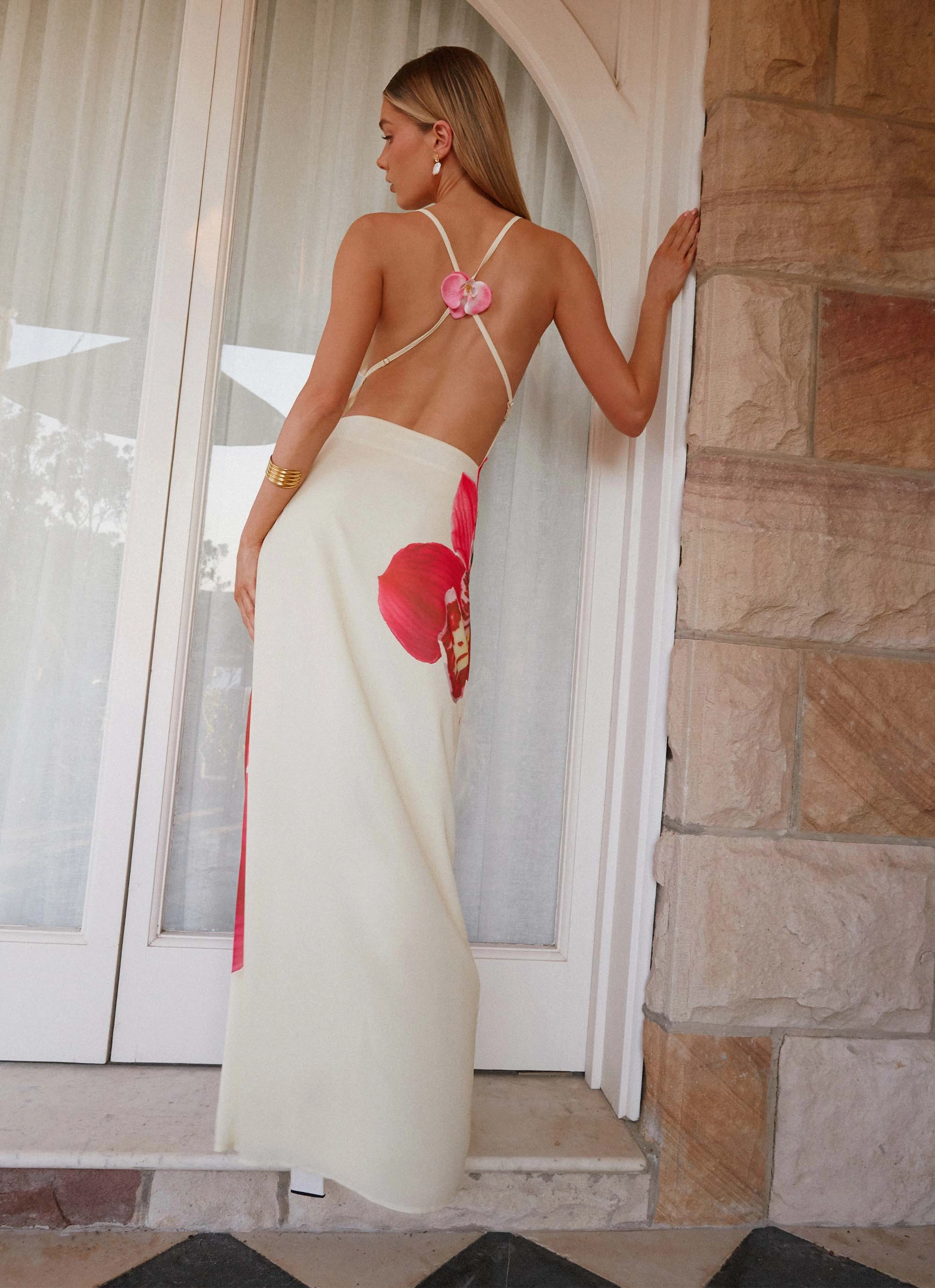 Island Girl Maxi Dress - Yellow Fitted waist