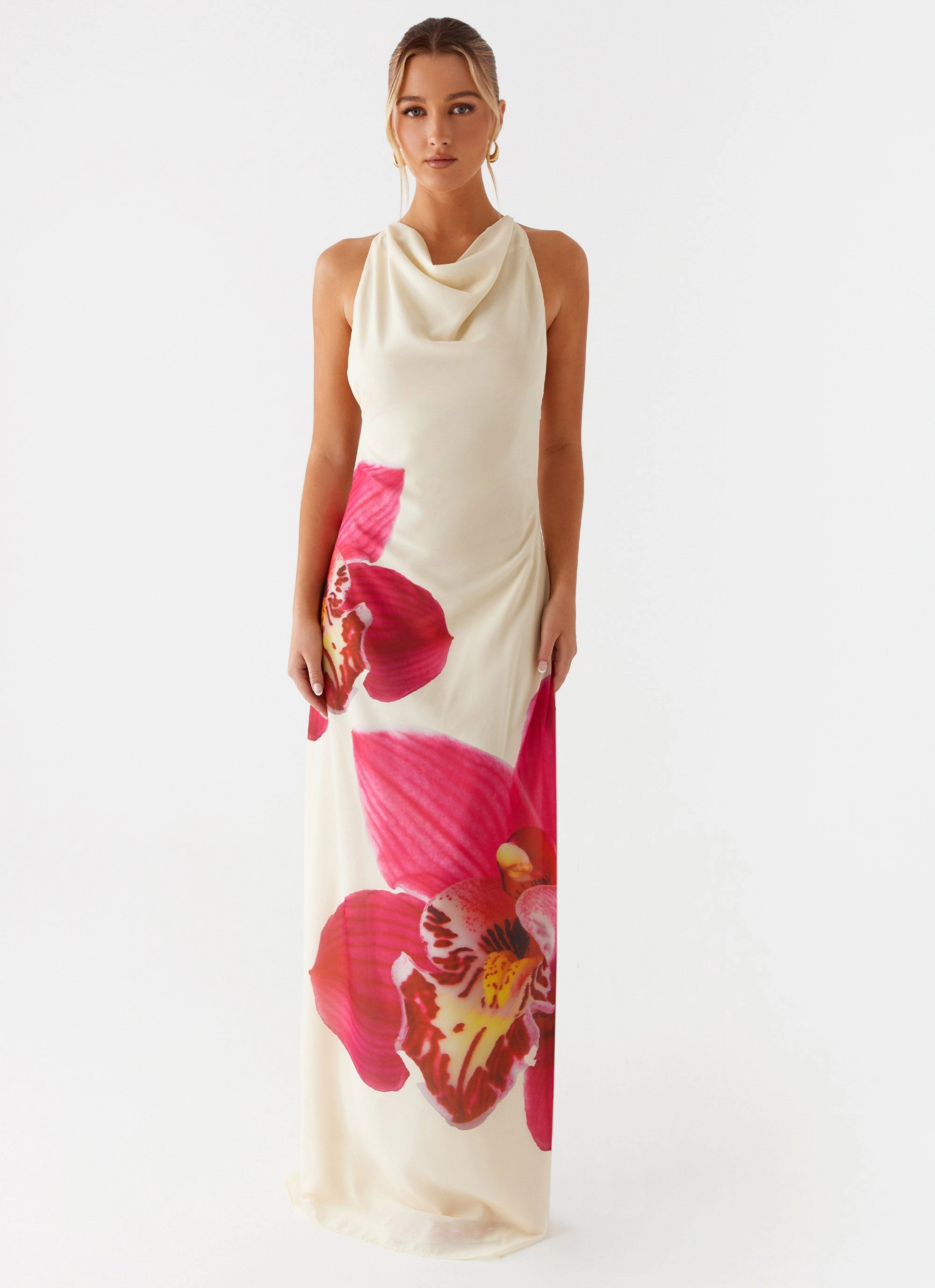 Island Girl Maxi Dress - Yellow Garden Scene