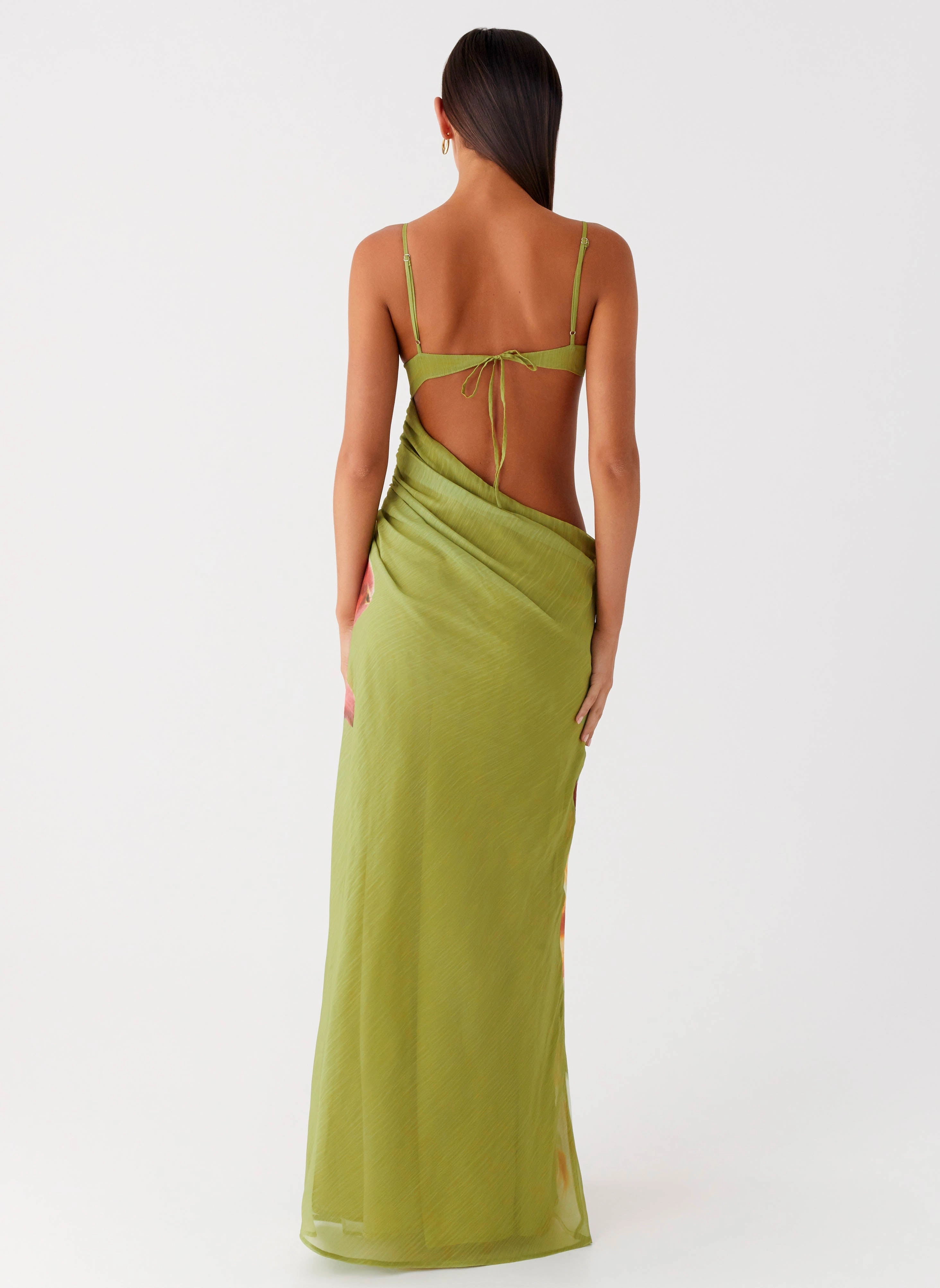 Thermal-Lined Tropic Rush Cut Out Maxi Dress - Jungle Floral