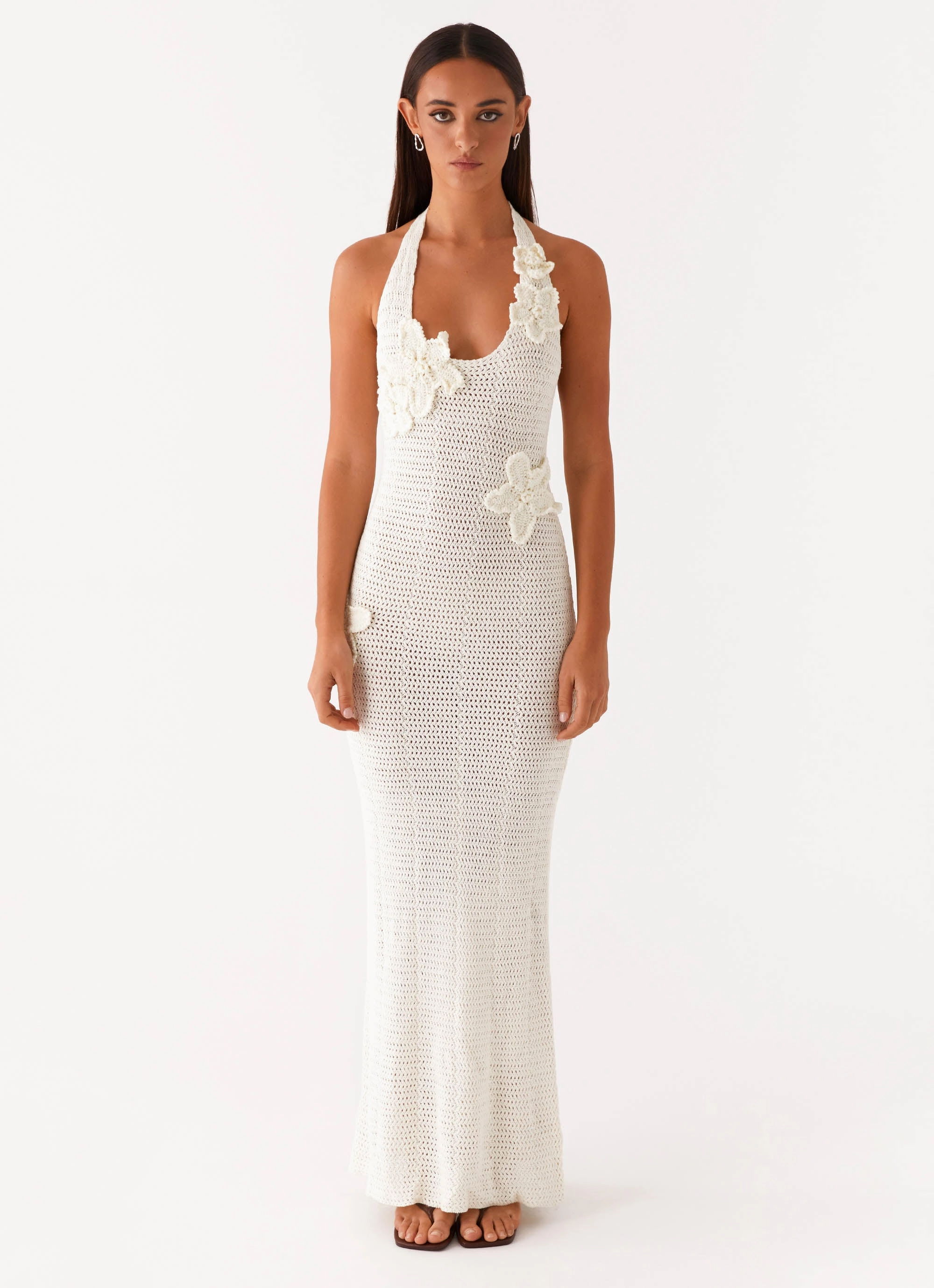 Novalee Flower Crochet Maxi Dress - Ivory Spring-Season Trend Movement