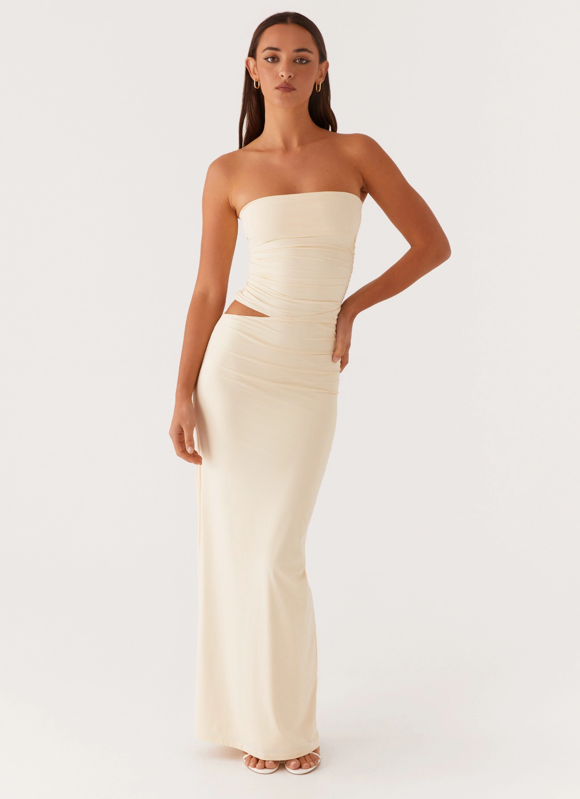 plus-size Romee Strapless Maxi Dress - Pastel Yellow