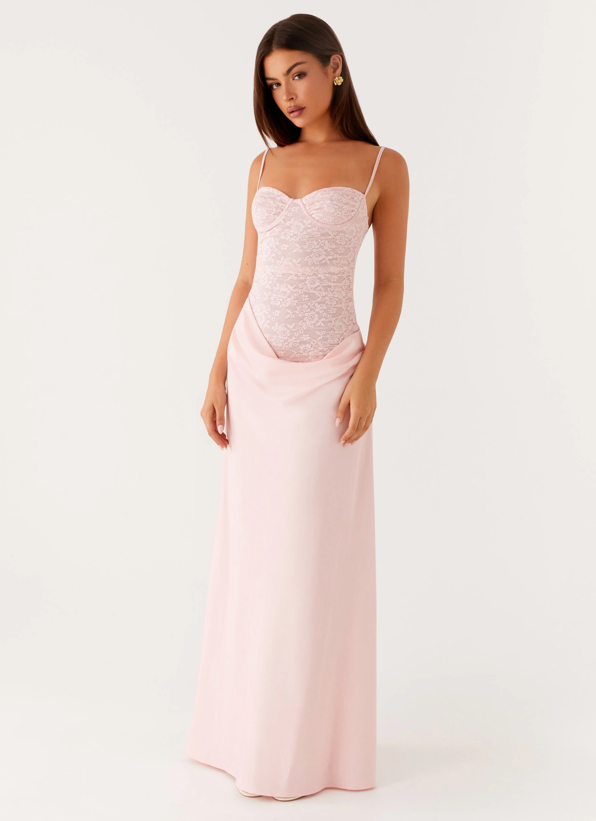 Minimalist Fit Light Aesthetic Romy Maxi Dress - Pink
