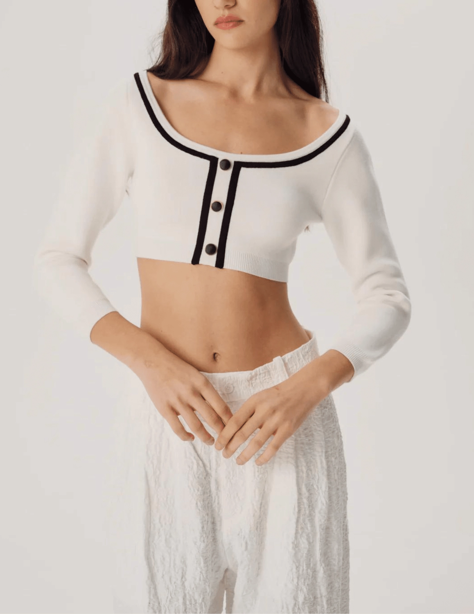 Ronny Kobo Watkins Cropped Knit Cardigan Fashionable knitwear