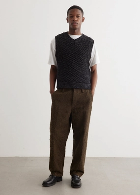 Rope Knit Vest WrinkleResistant Knit Structure Flexible Rib Trimming