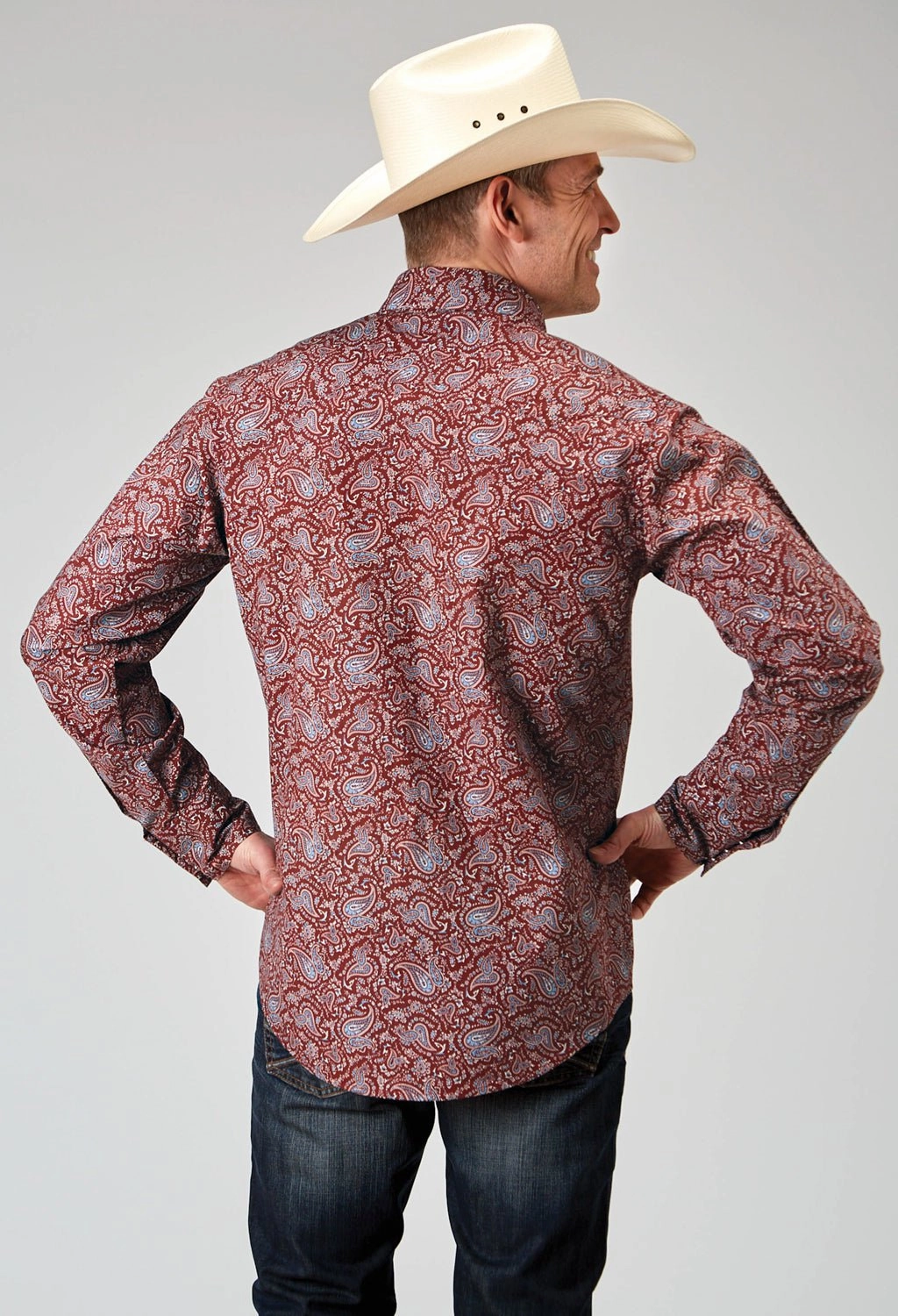 Fall Fashion Roper Mens 1896 Vintage Paisley Red 100% Cotton L/S Shirt