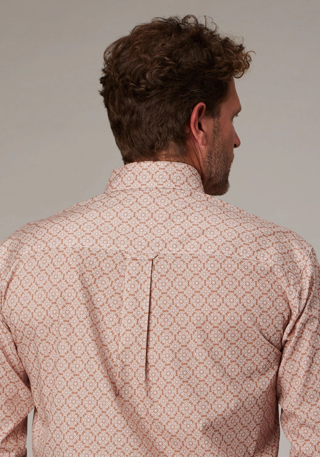 Roper Mens 2020 Medallion Clay 100% Cotton 1 Pkt L/S Shirt Trendy Apparel