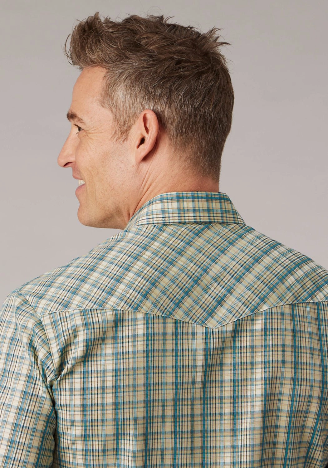 Roper Mens 2075 Plaid White/Cream Cotton Blend S/S Shirt Lounge Wear