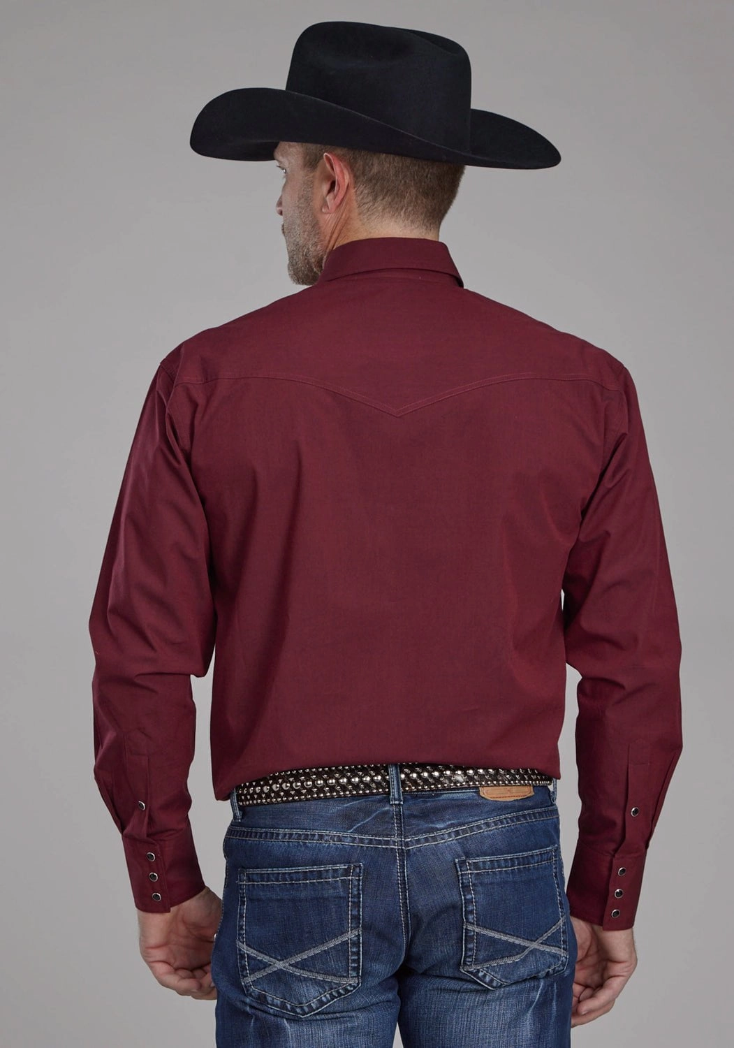 Roper Mens 2162 Black Fill Red 100% Cotton Tall L/S Shirt Functional Design