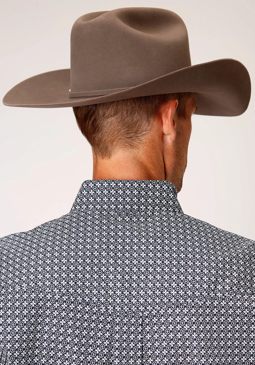 Roper Mens Navy 100% Cotton Bell Foulard BD L/S Btn Shirt hypoallergenic material Minimalist Design