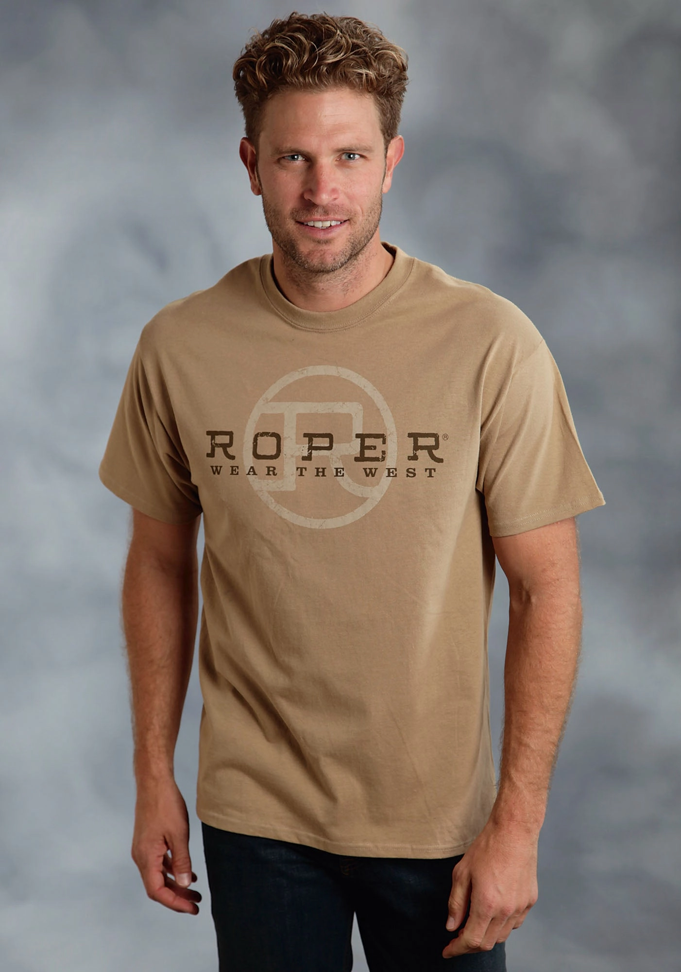 Subtle patterns Roper Unisex Brown 100% Cotton Wear the West S/S T-Shirt