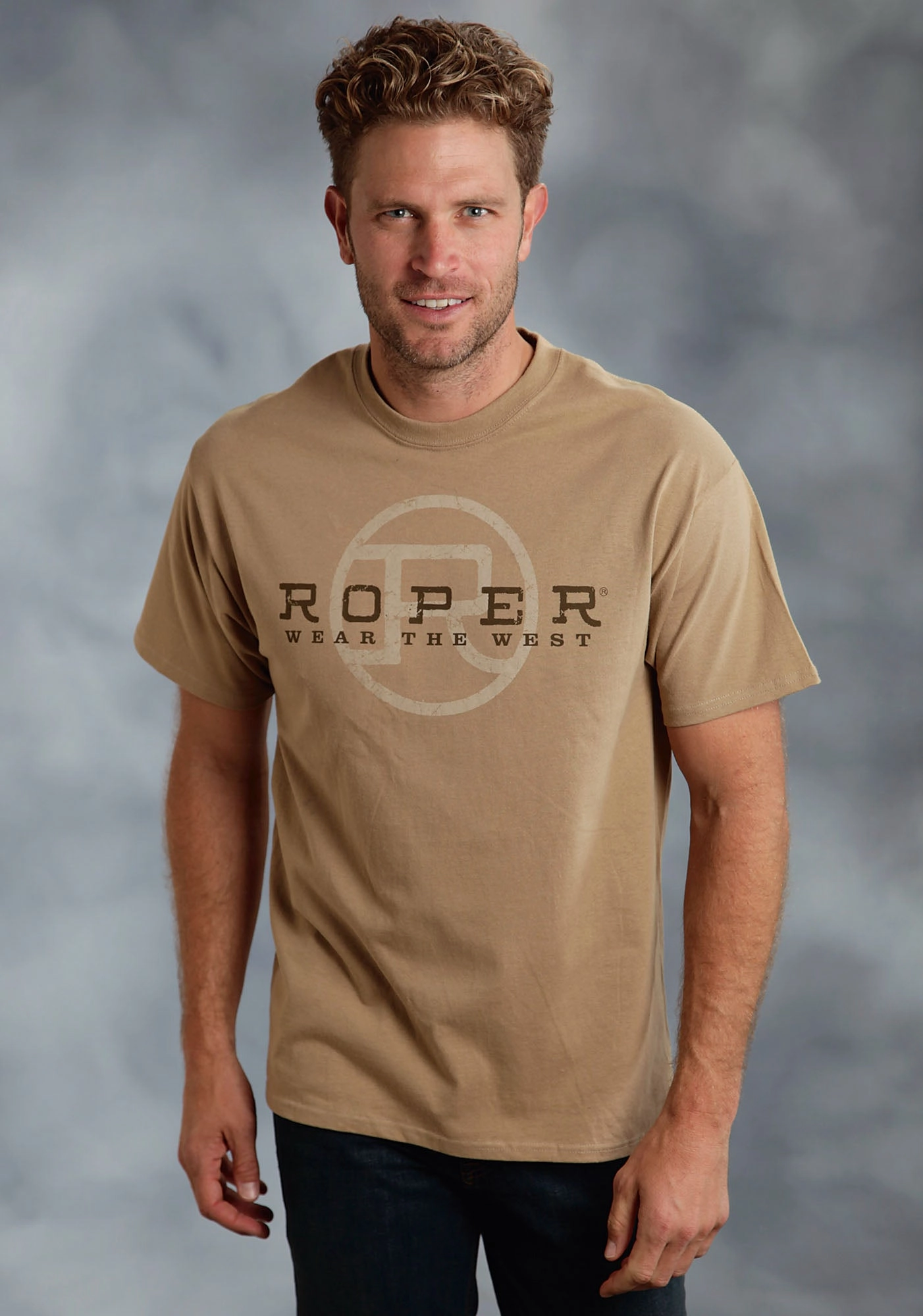 Day-To-Night Wear High-Quality Material Roper Unisex Brown 100% Cotton Wear the West S/S T-Shirt