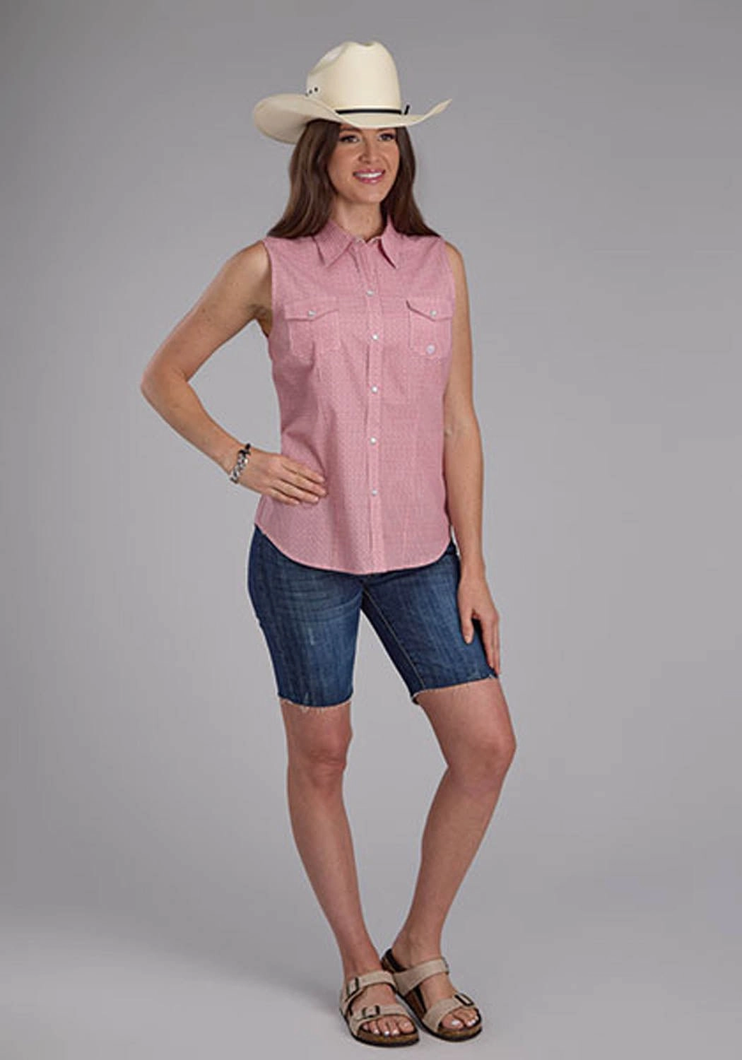 Roper Womens 2500 Saltillo Foulard Rust 100% Cotton S/L Blouse Versatile Styling Printed design