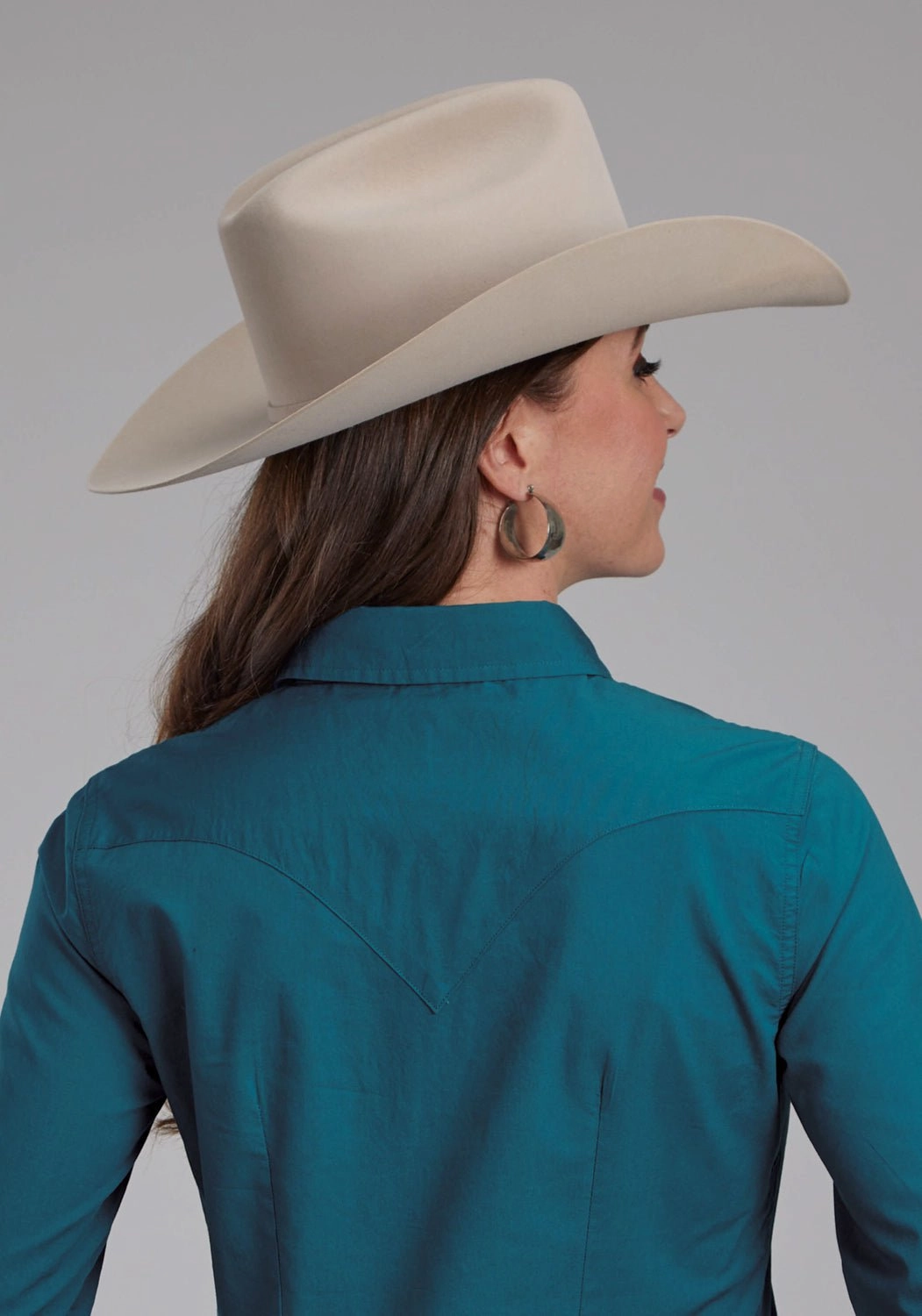 Roper Womens Performance Poplin Blue 100% Cotton L/S Shirt Effortless Style Trendy Vibes