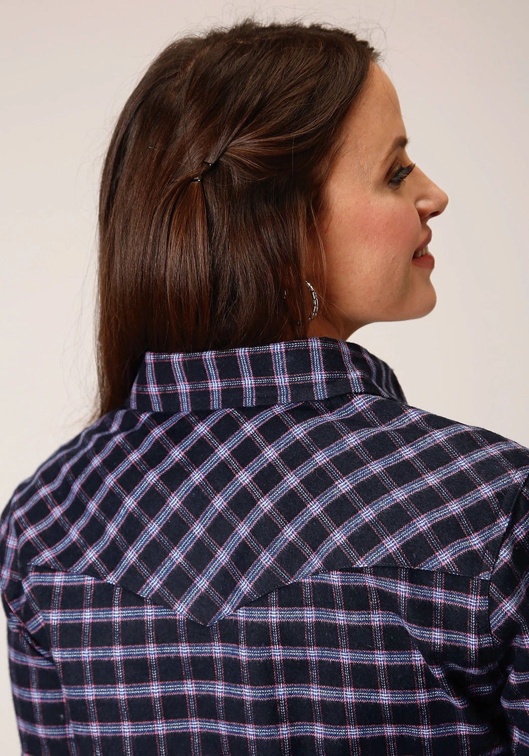 Mountain Escape Durable Thread Construction Roper Womens Unlined Flannel Blue 100% Cotton L/S Shirt