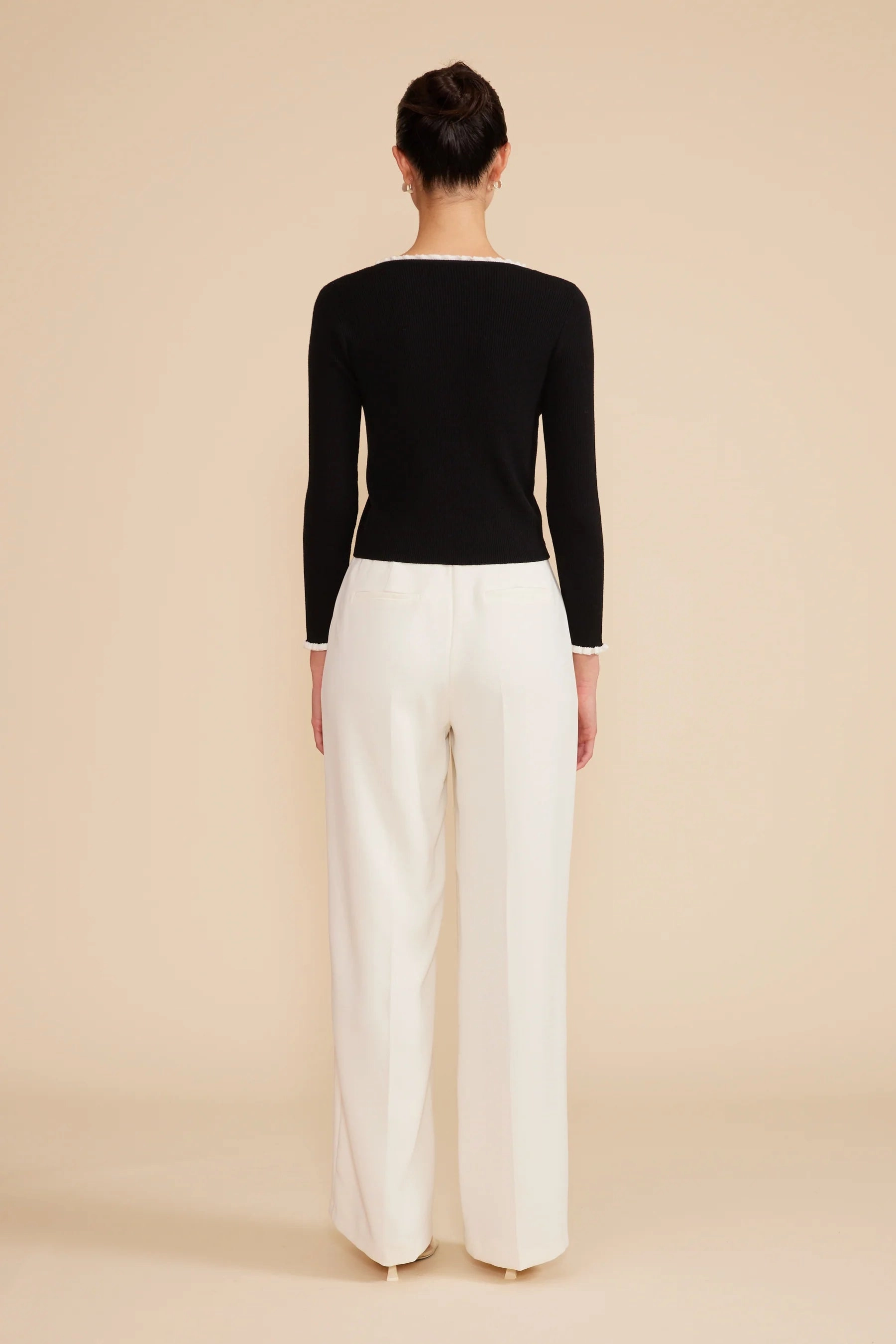 Roshe Mini Cardigan - Black Layered Neckline