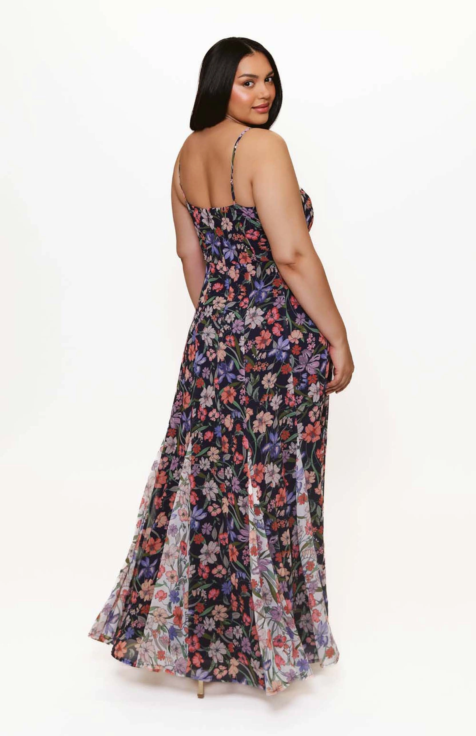 Belinna Dress in Navy Multi Tropical Garden Love Glow Bold-Color