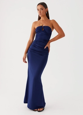 Rudy Maxi Dress - Navy Airy Fabric Everyday Look
