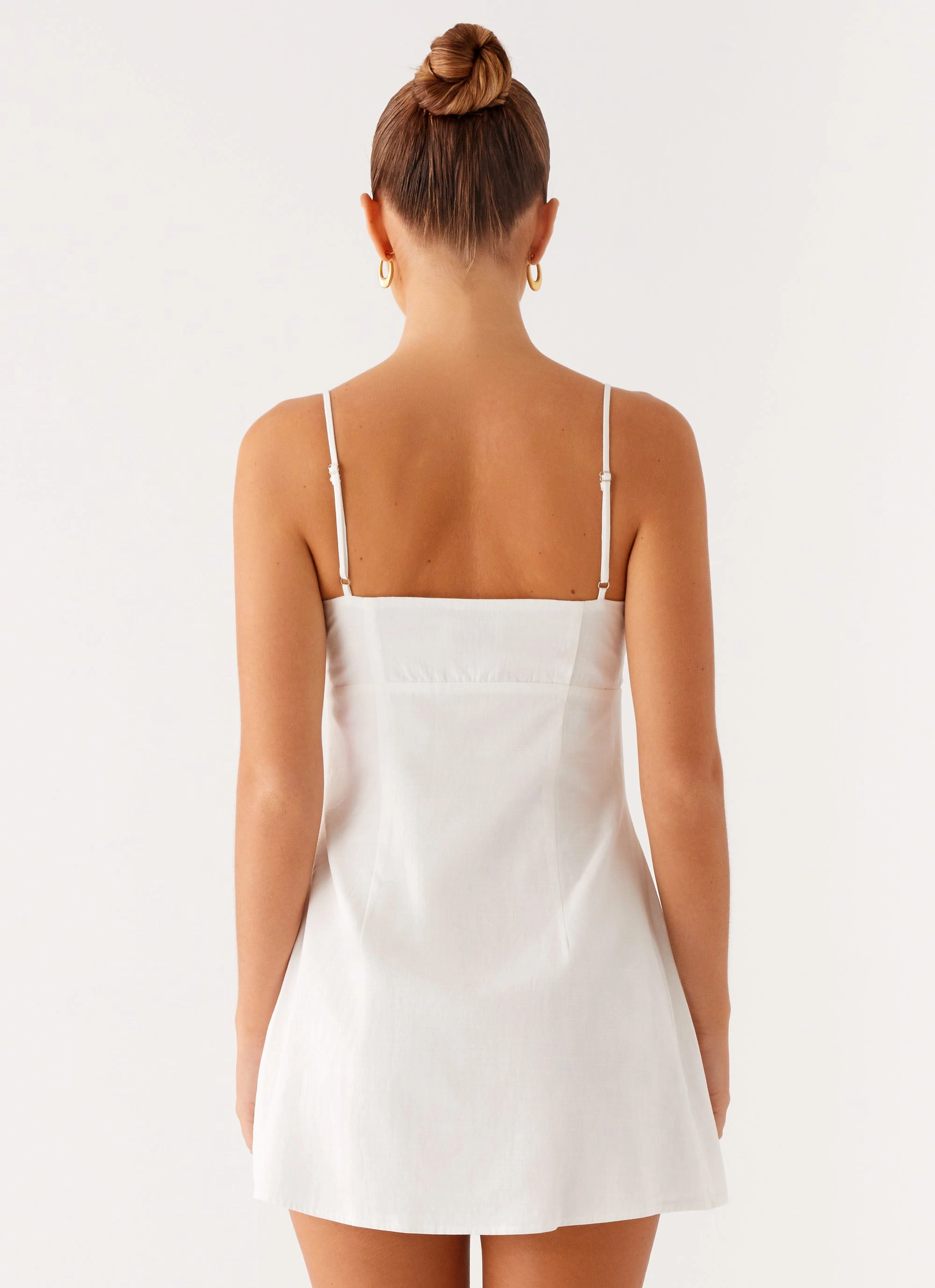 Asymmetric-Neck Chic Statement Orson Mini Dress - White
