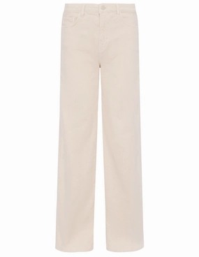 L'AGENCE Scottie Corduroy High Rise Wide Leg Jeans in French Vanilla All Style Fit