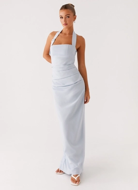 Rumour Has it Maxi Dress - Blue Flare Hem