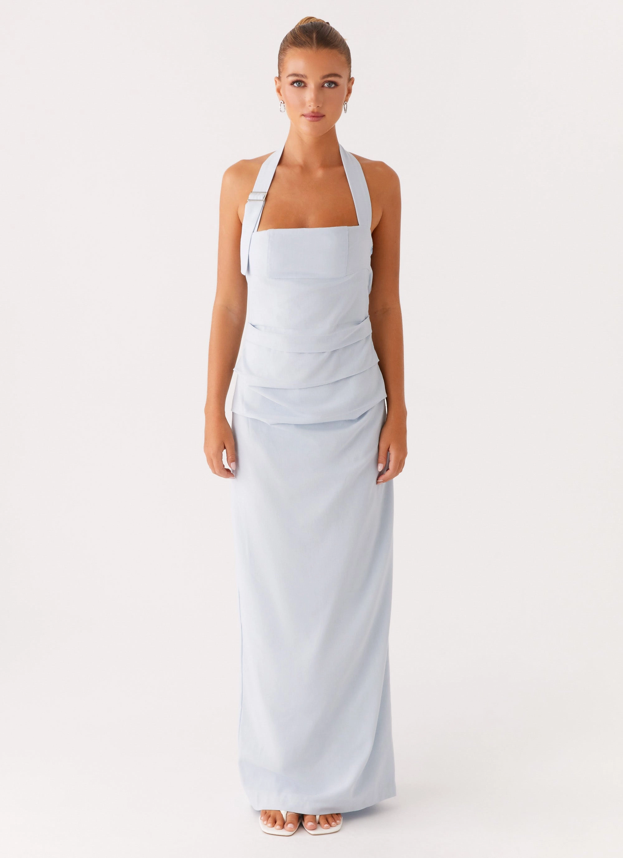 Easy Drape Olive Fresh Rumour Has it Maxi Dress - Blue