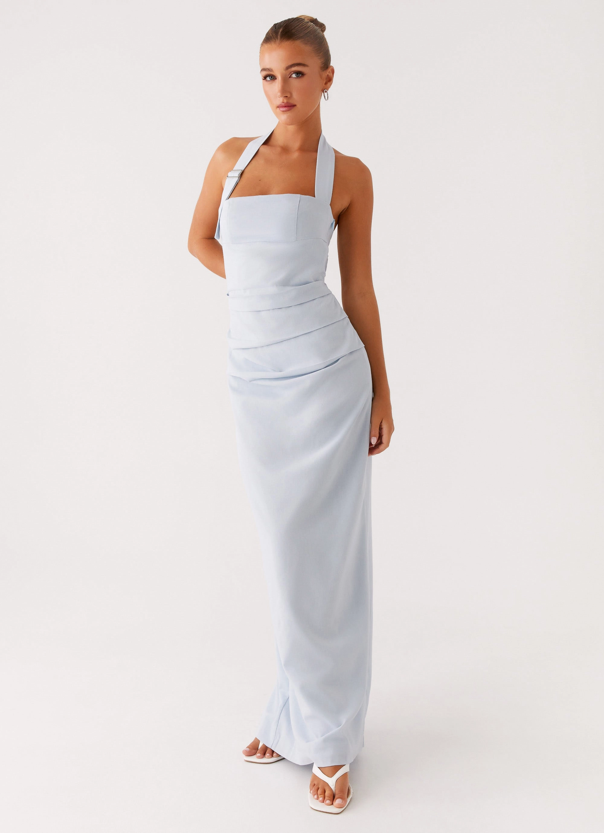 Rumour Has it Maxi Dress - Blue Flare Hem