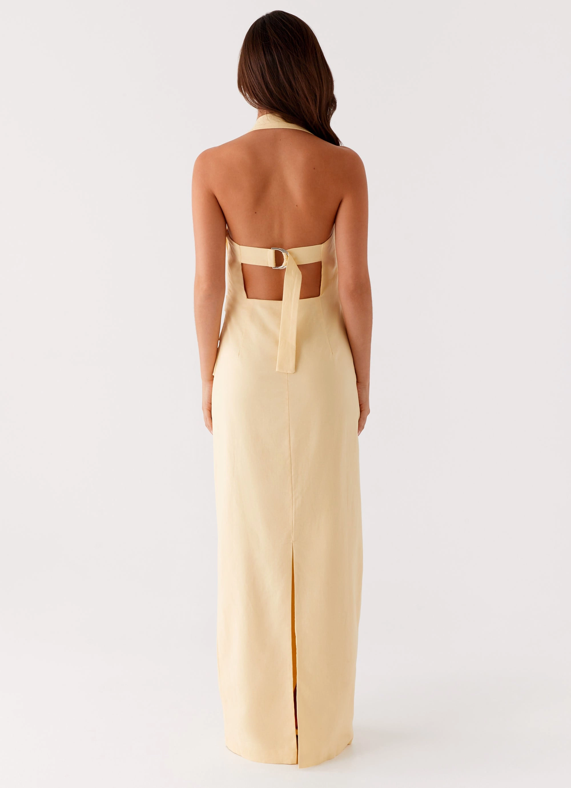 Metallic Finish Rumour Has it Maxi Dress - Yellow