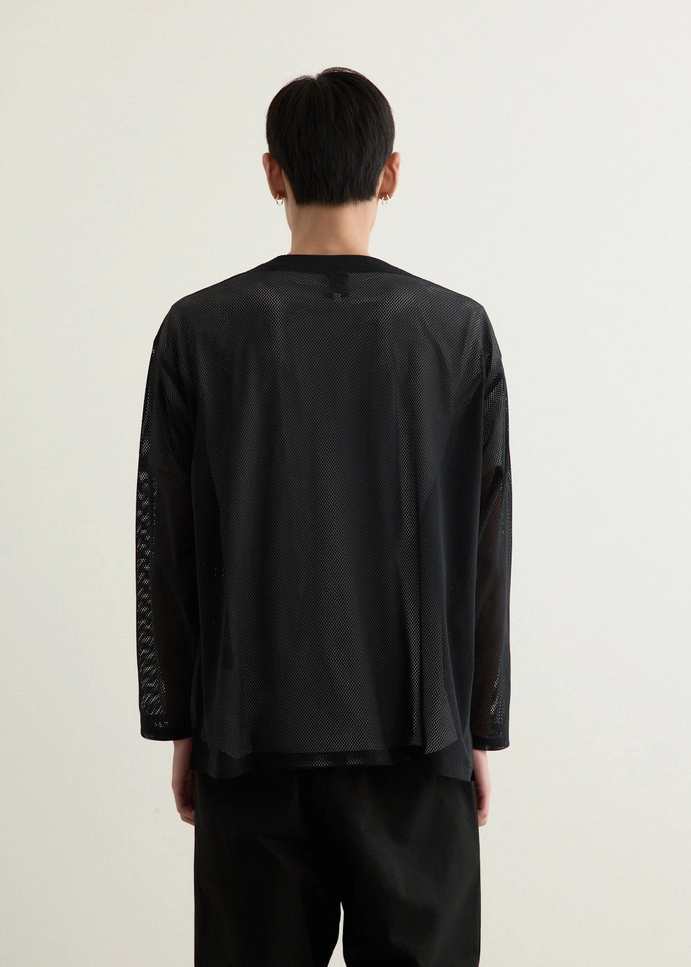 S.S. V Neck Knit Mesh Cardigan Convertible Silhouette Stylish Comfort