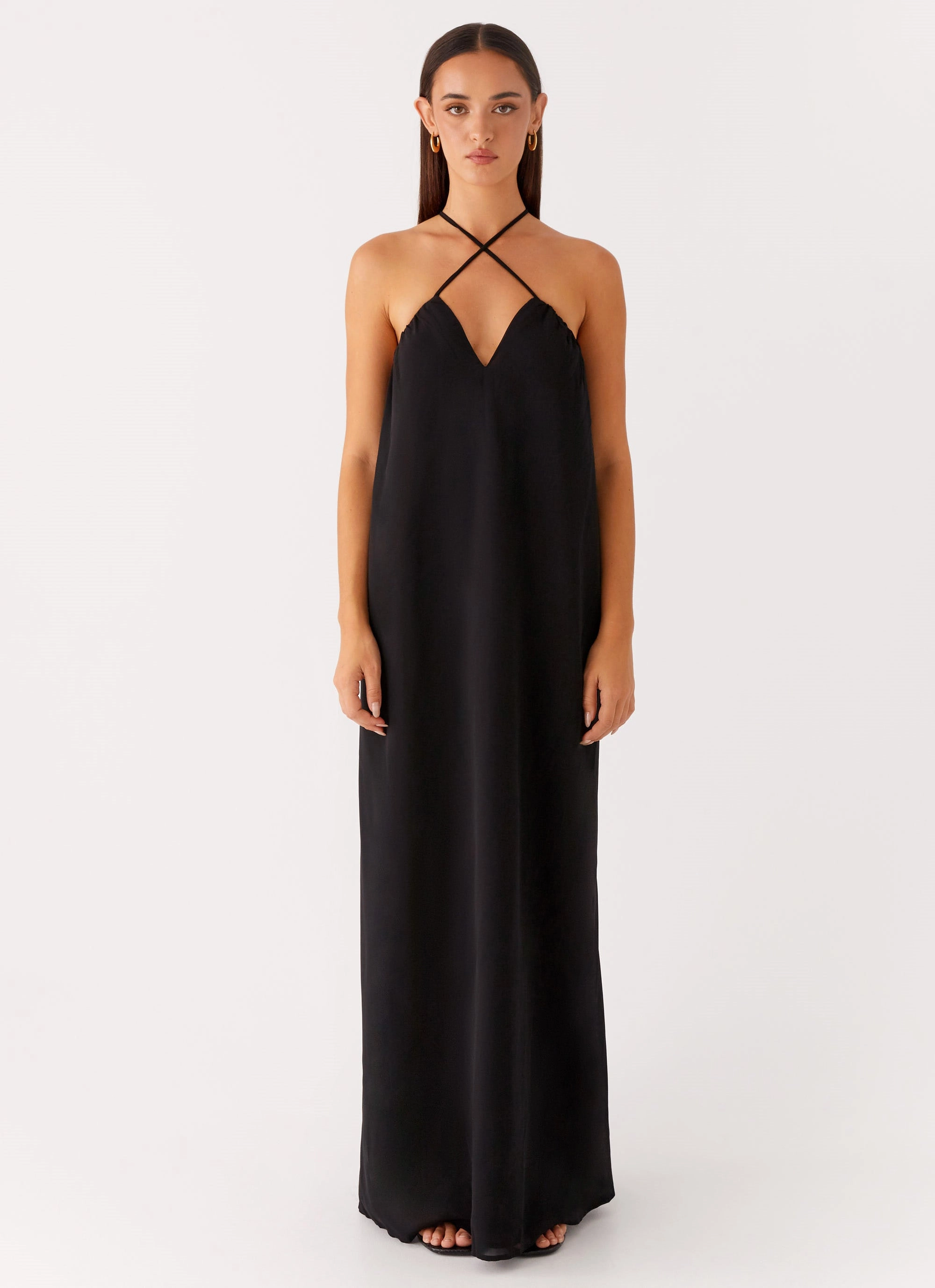 Saba Maxi Dress - Black Travel Style Adjustable Straps