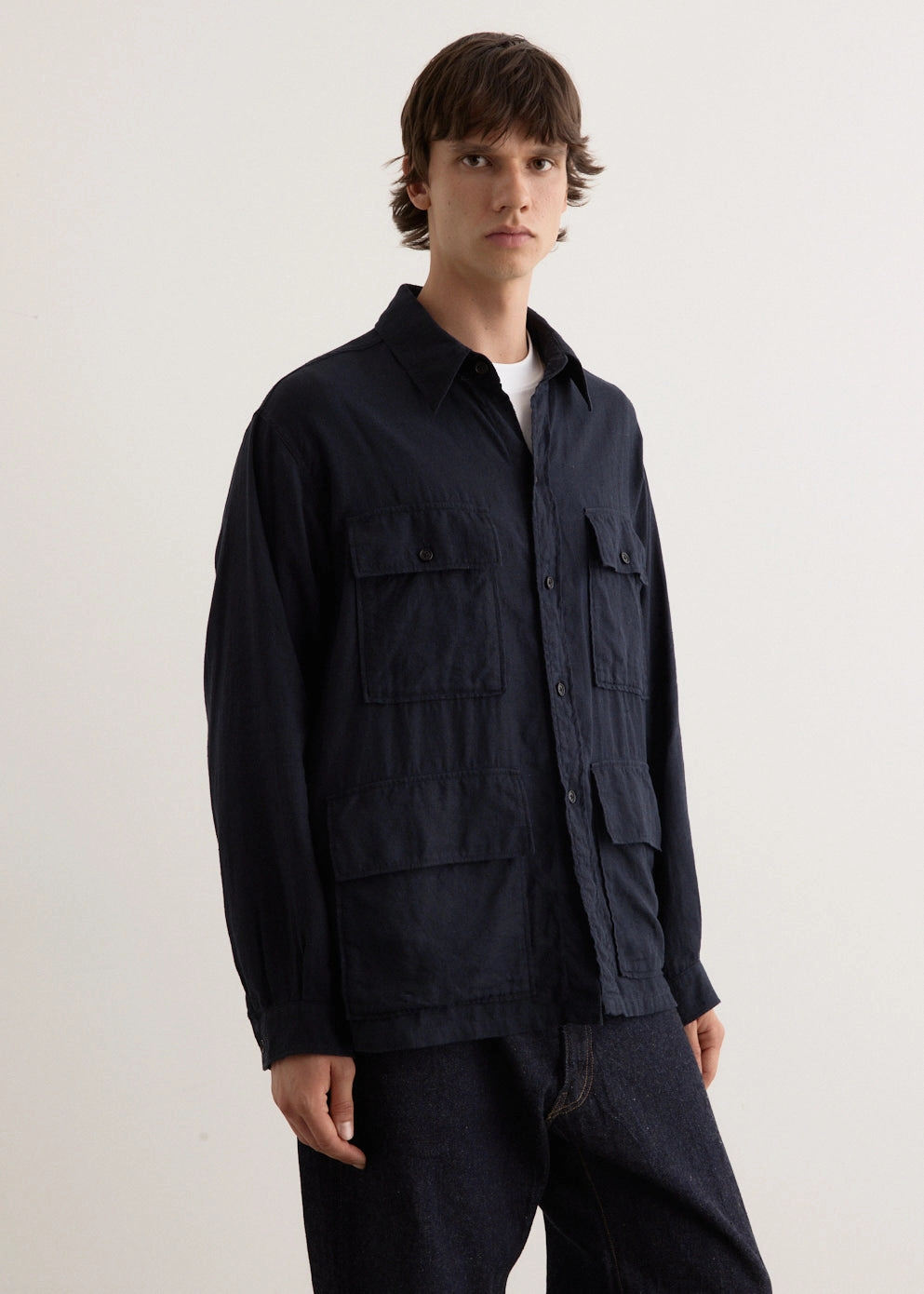 Safari Shirt Jacket Anti Pilling Surface Treatment Ergonomic Mobility Cut