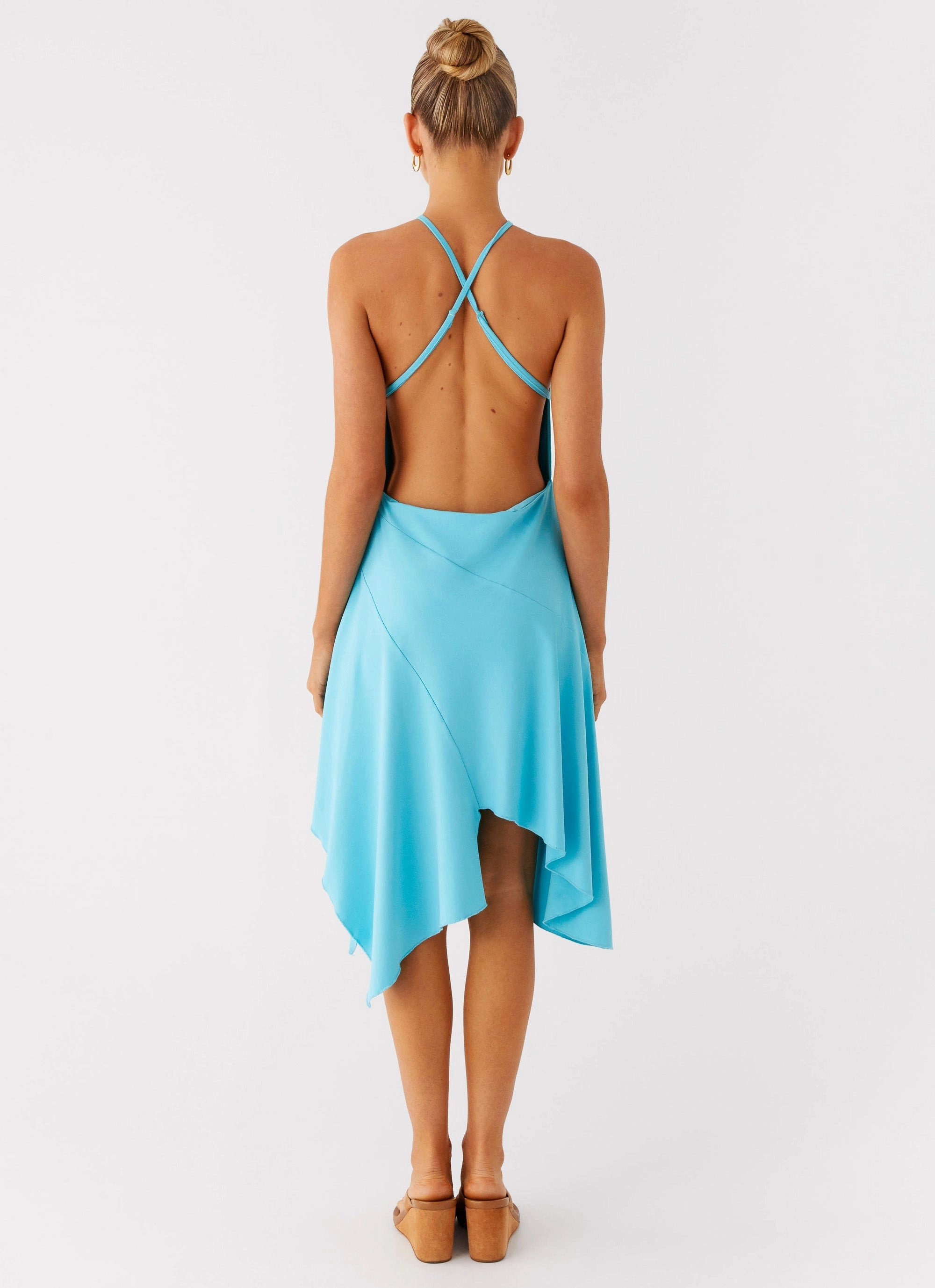 Office Glam Salt Kiss Midi Dress - Turquoise