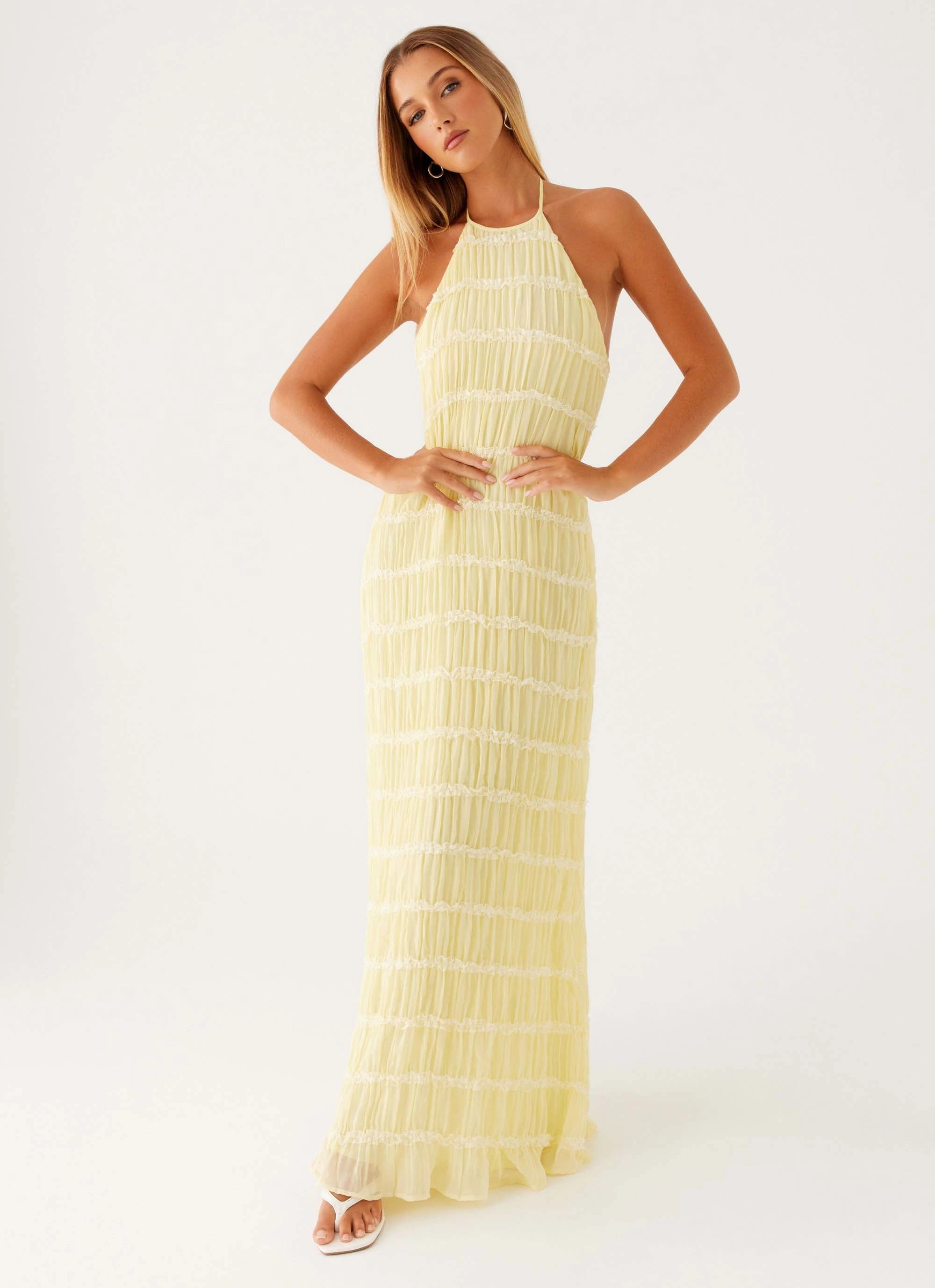 Aullie Maxi Dress - Yellow Runway-Ready