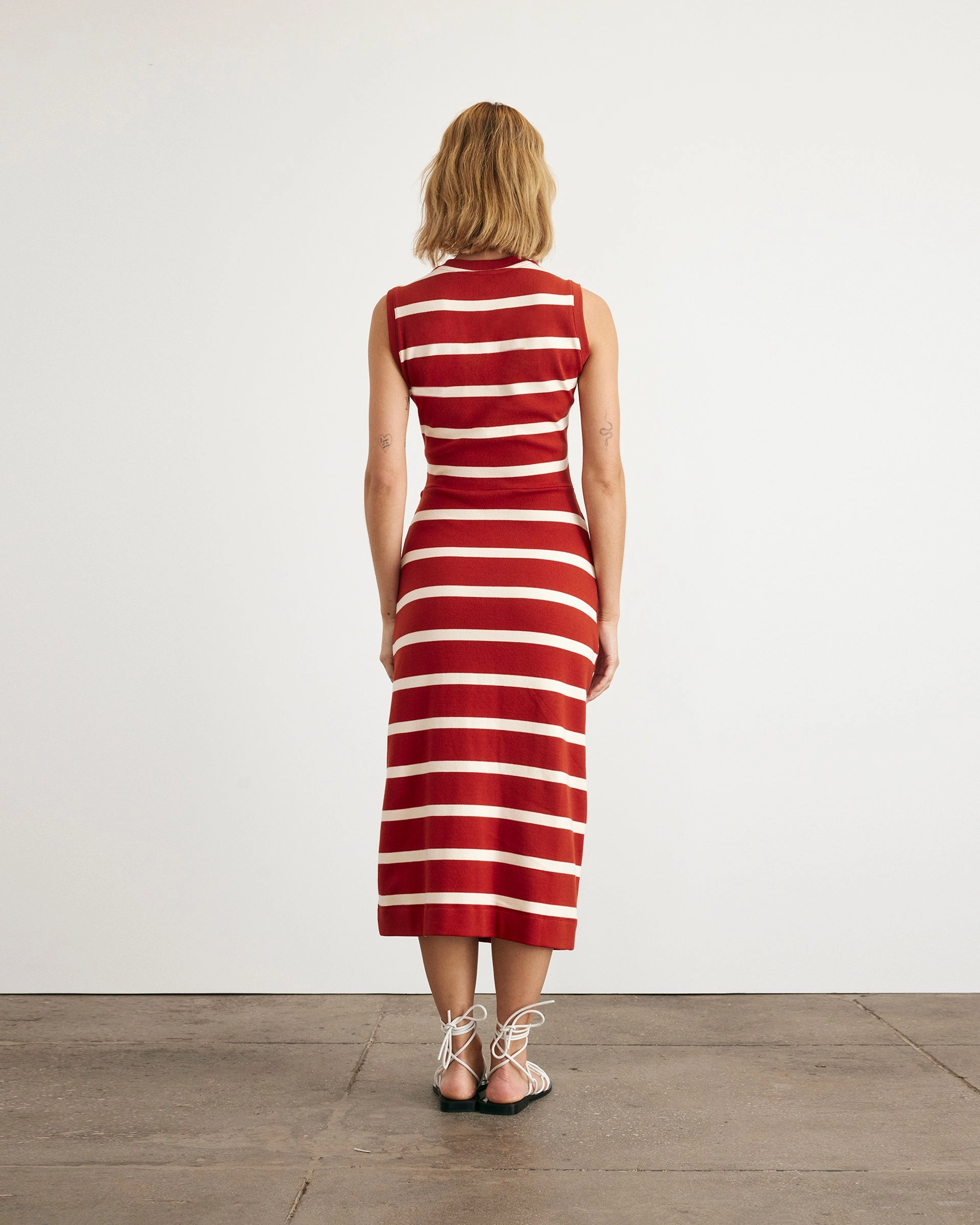Sleeveless Striped Cody Dress Perfect For Work Wool-Blend