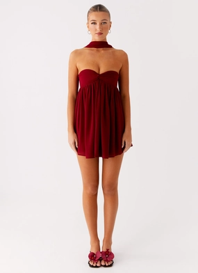 Gender Fluid Perfect Fit Wear Saturn Mini Dress - Maroon