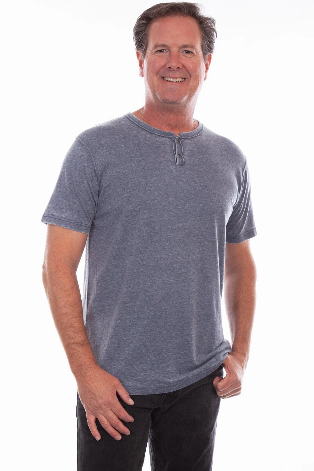 Scully Mens Denim 100% Cotton Henley S/S T-Shirt Camouflage Style