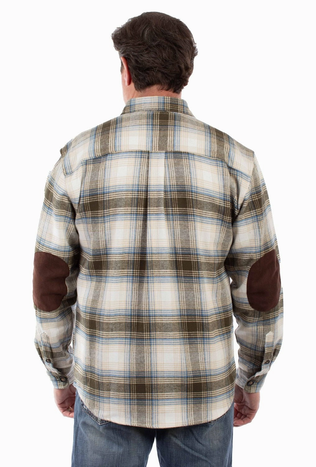 Everyday Outfit Country Escape Scully Mens Flannel Plaid Olive 100% Cotton L/S Shirt