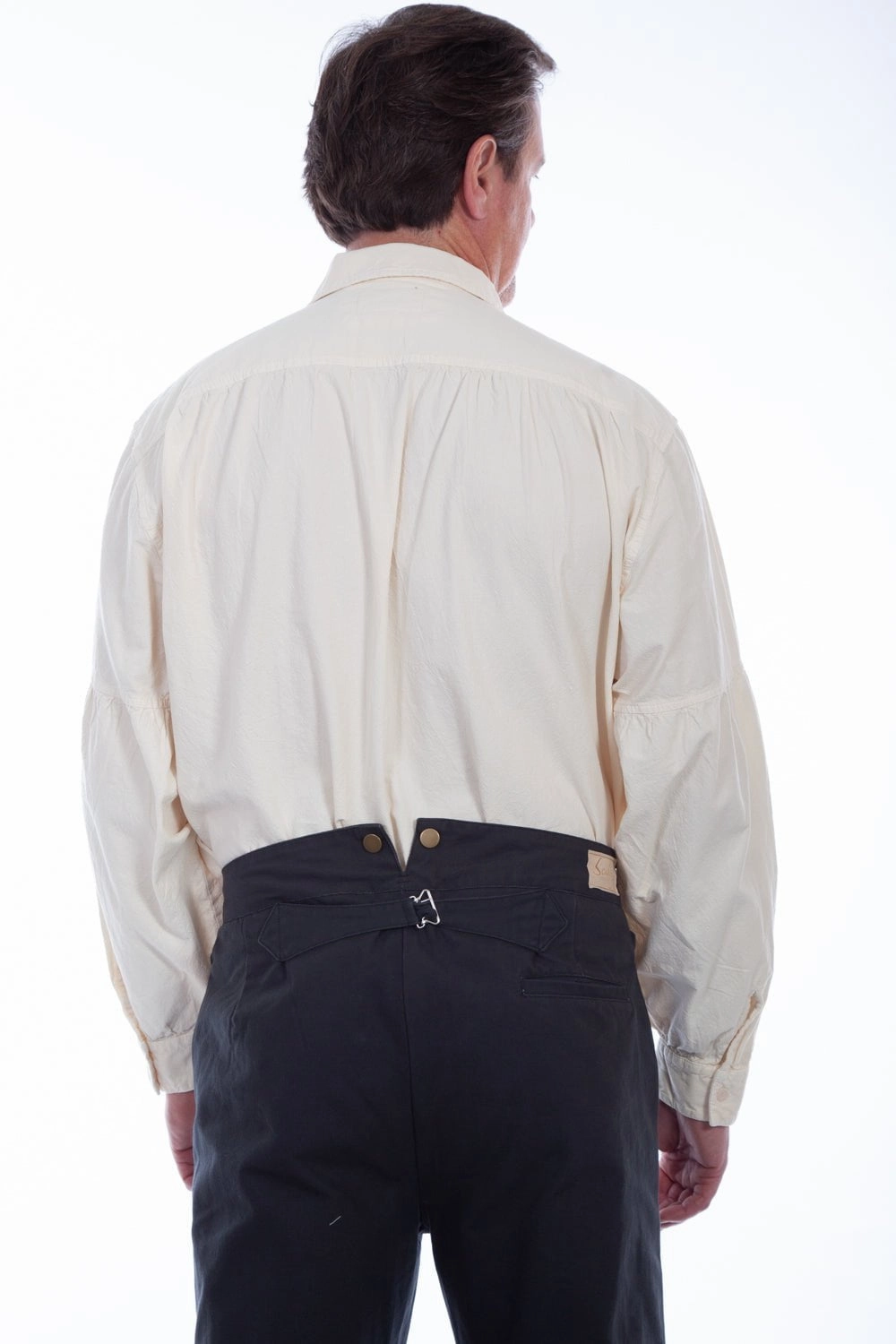 Reinforced Shoulders Scully Mens Natural 100% Cotton Classic Pullover L/S Shirt